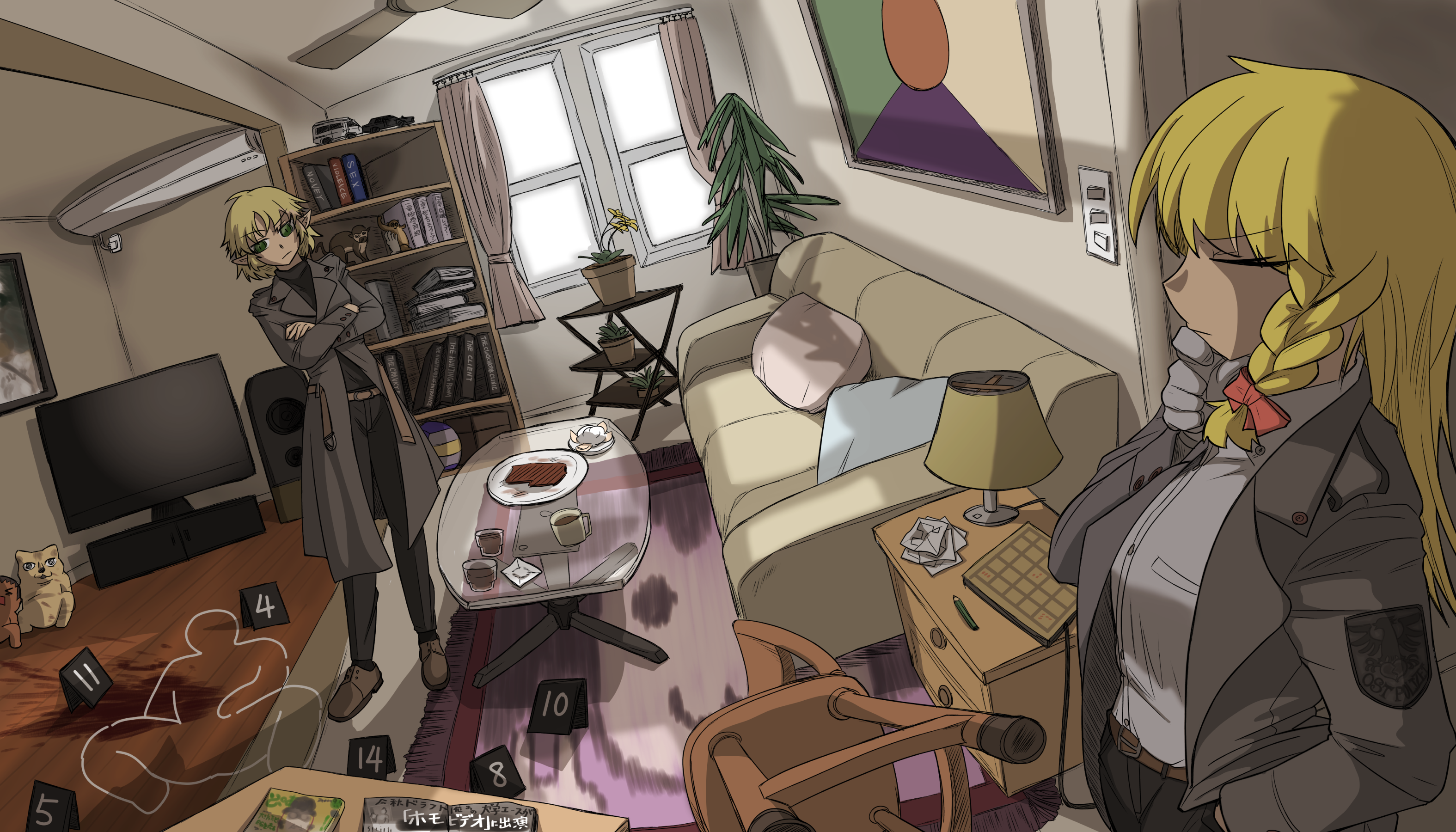 Touhou Parsee Mizuhashi and Marisa Kirisame crime scene investigation HD Wallpaper