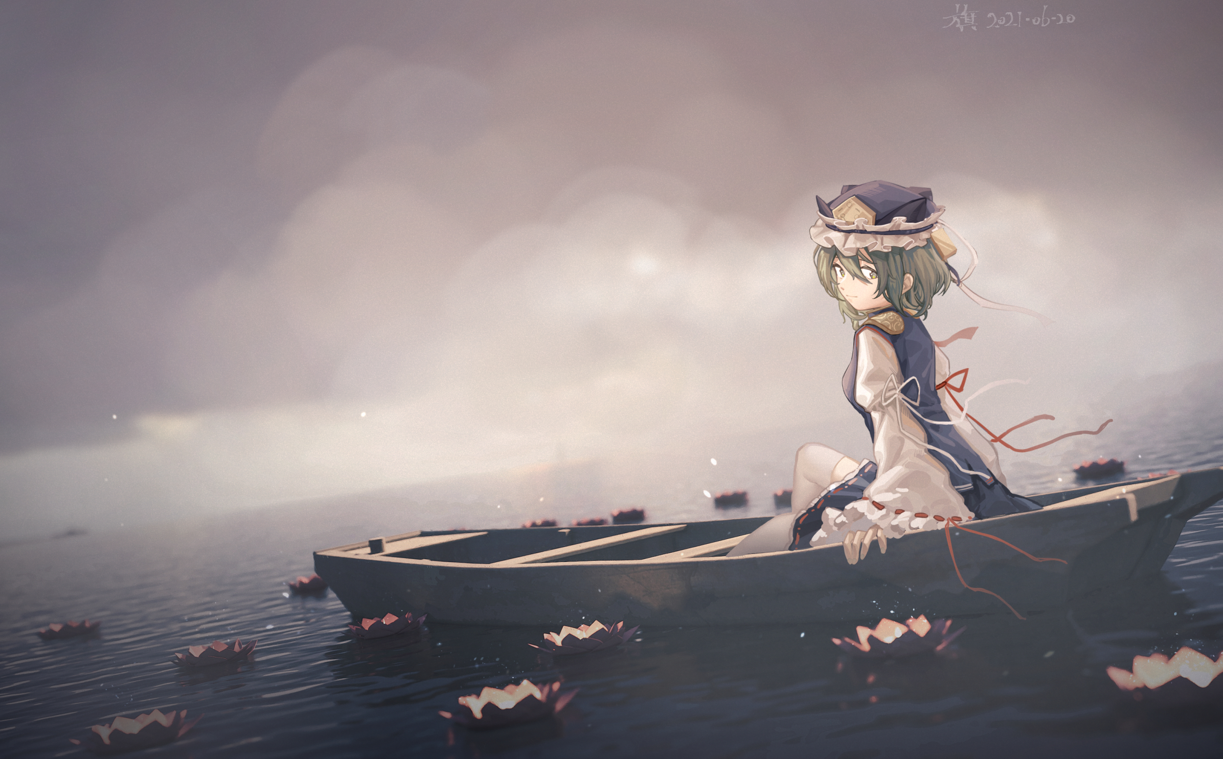 Shikieiki Yamaxanadu in a boat HD Wallpaper