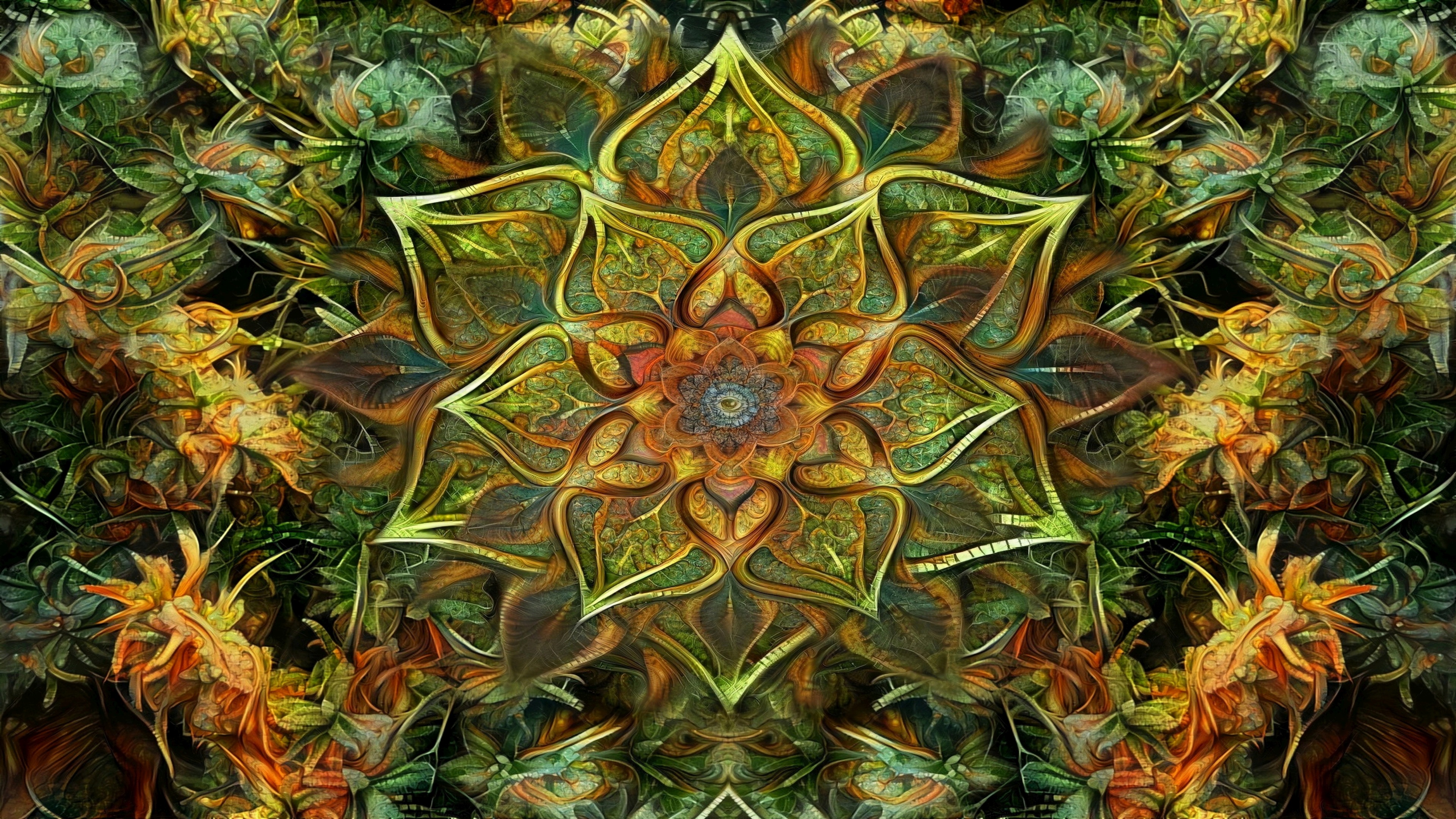 Intricate Observer Mandala Design HD Wallpaper