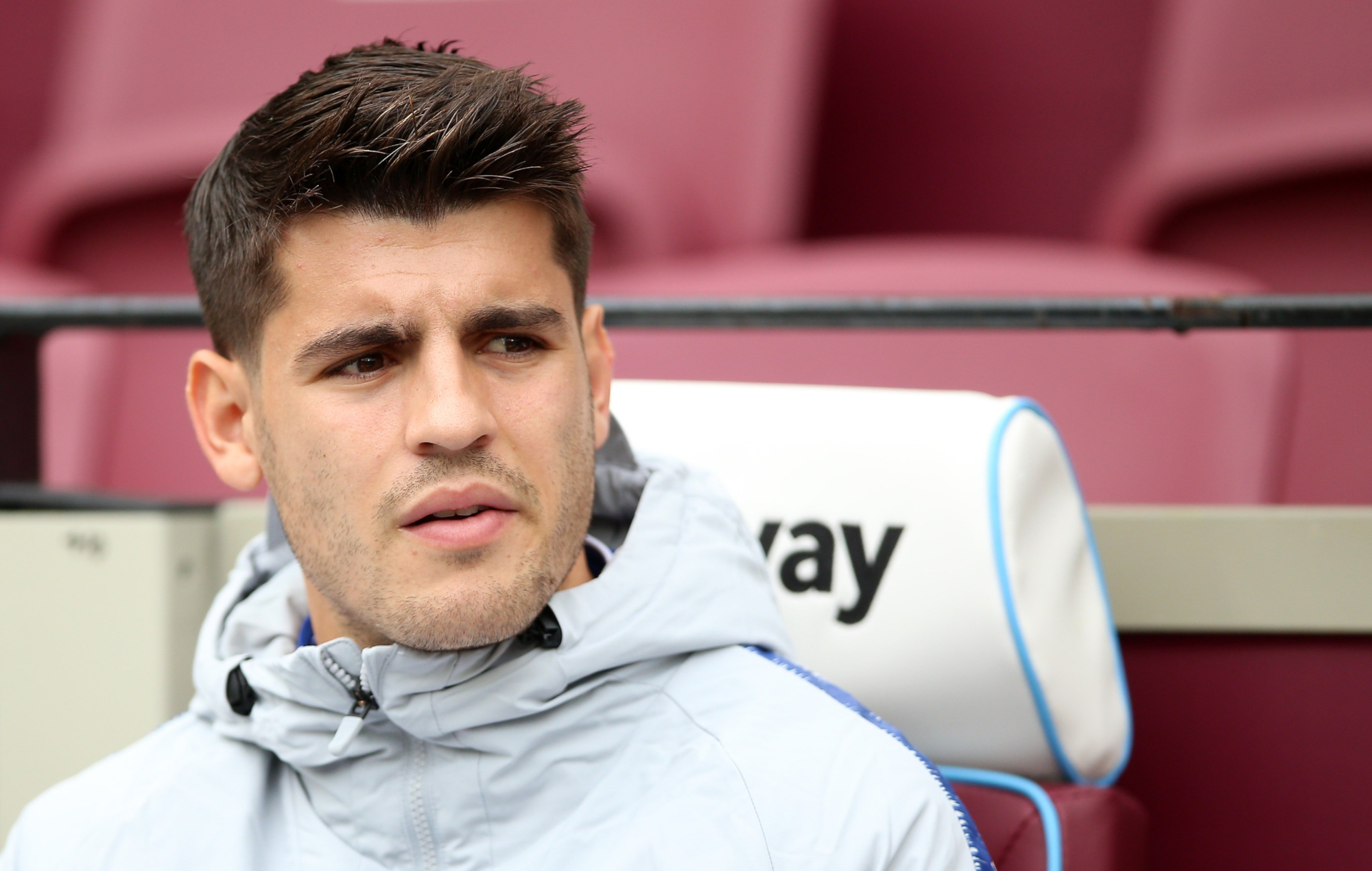Álvaro Morata sitting on a bench HD Wallpaper