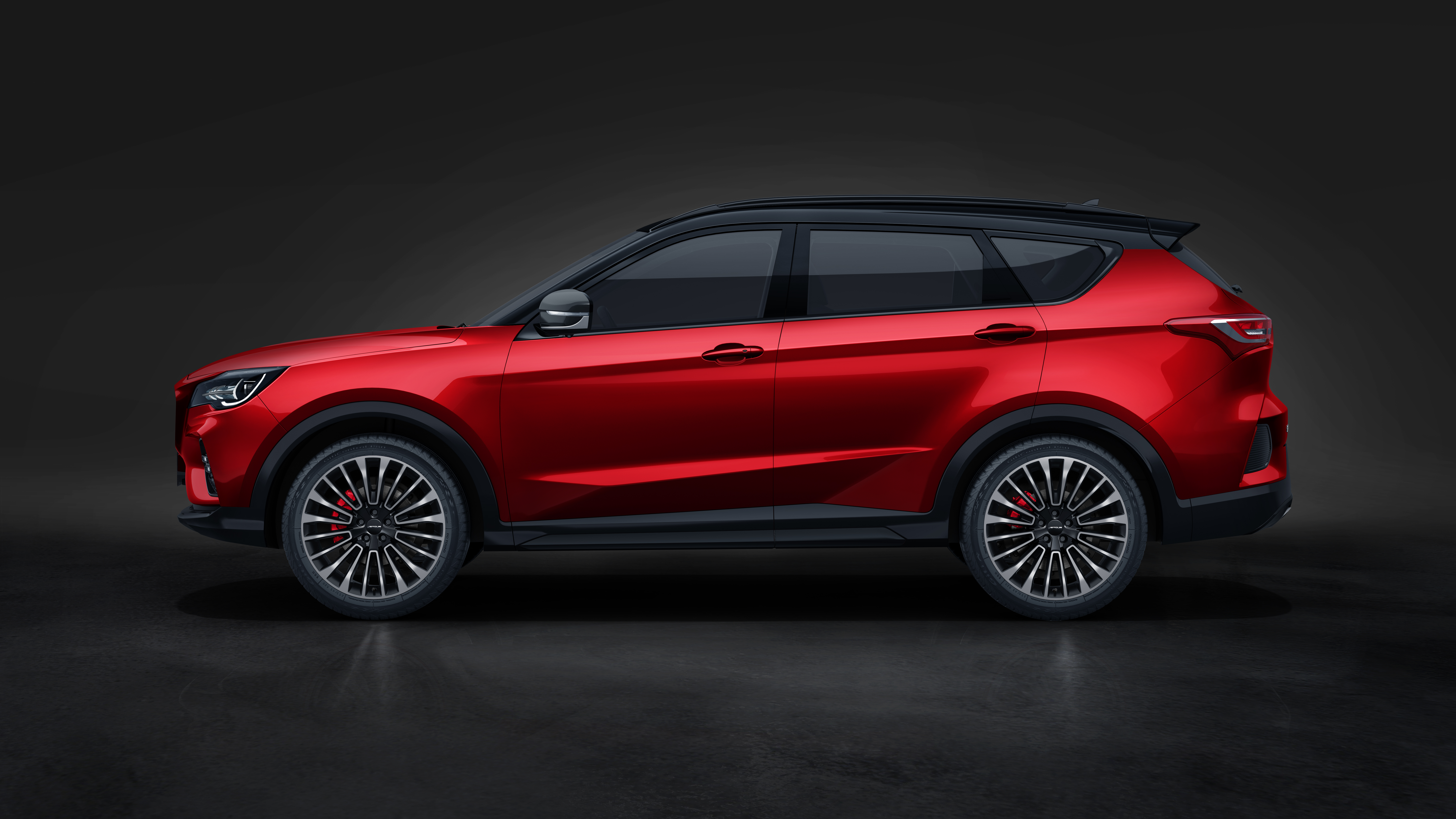 Red Jetour X70 Coupe SUV HD Wallpaper