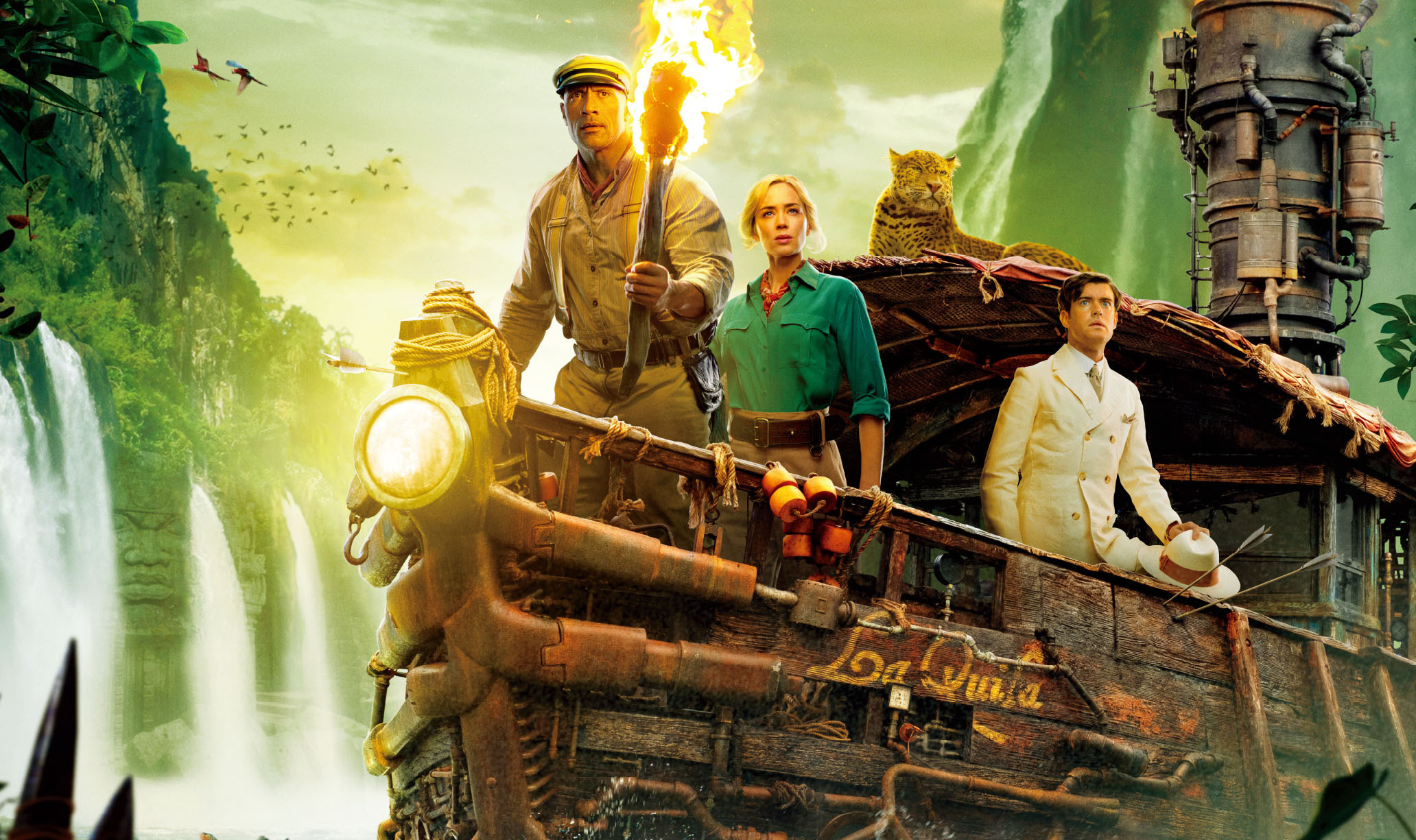 Jungle Cruise starring Dwayne Johnson and Emily Blunt HD Wallpaper