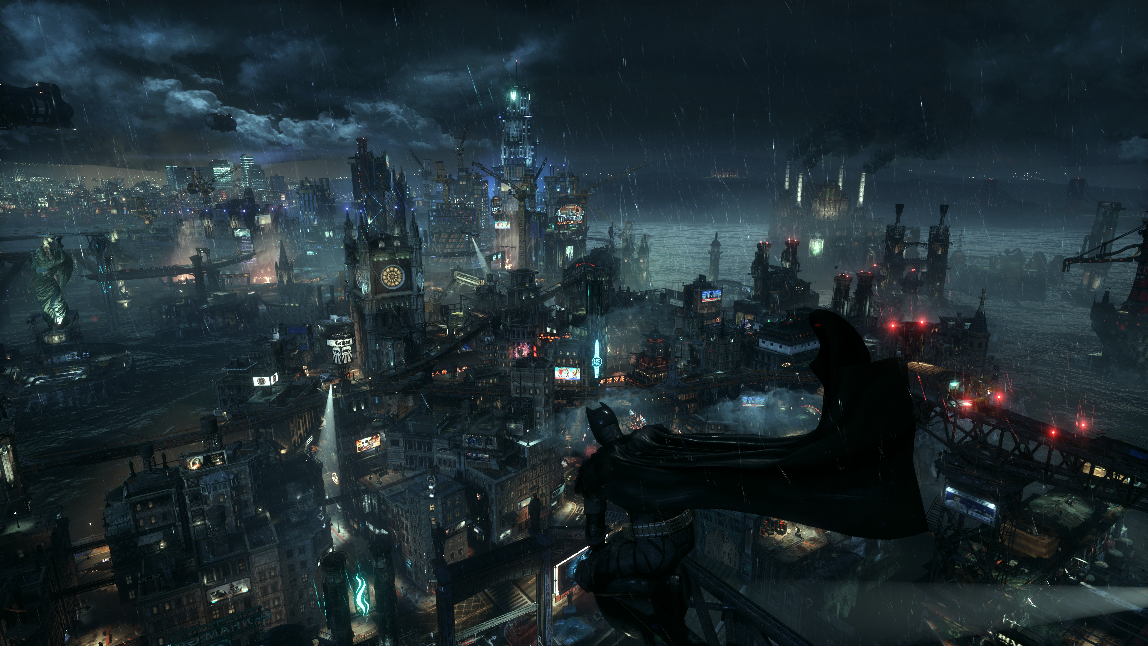 Batman Arkham Knight Rainy Gotham City HD Wallpaper