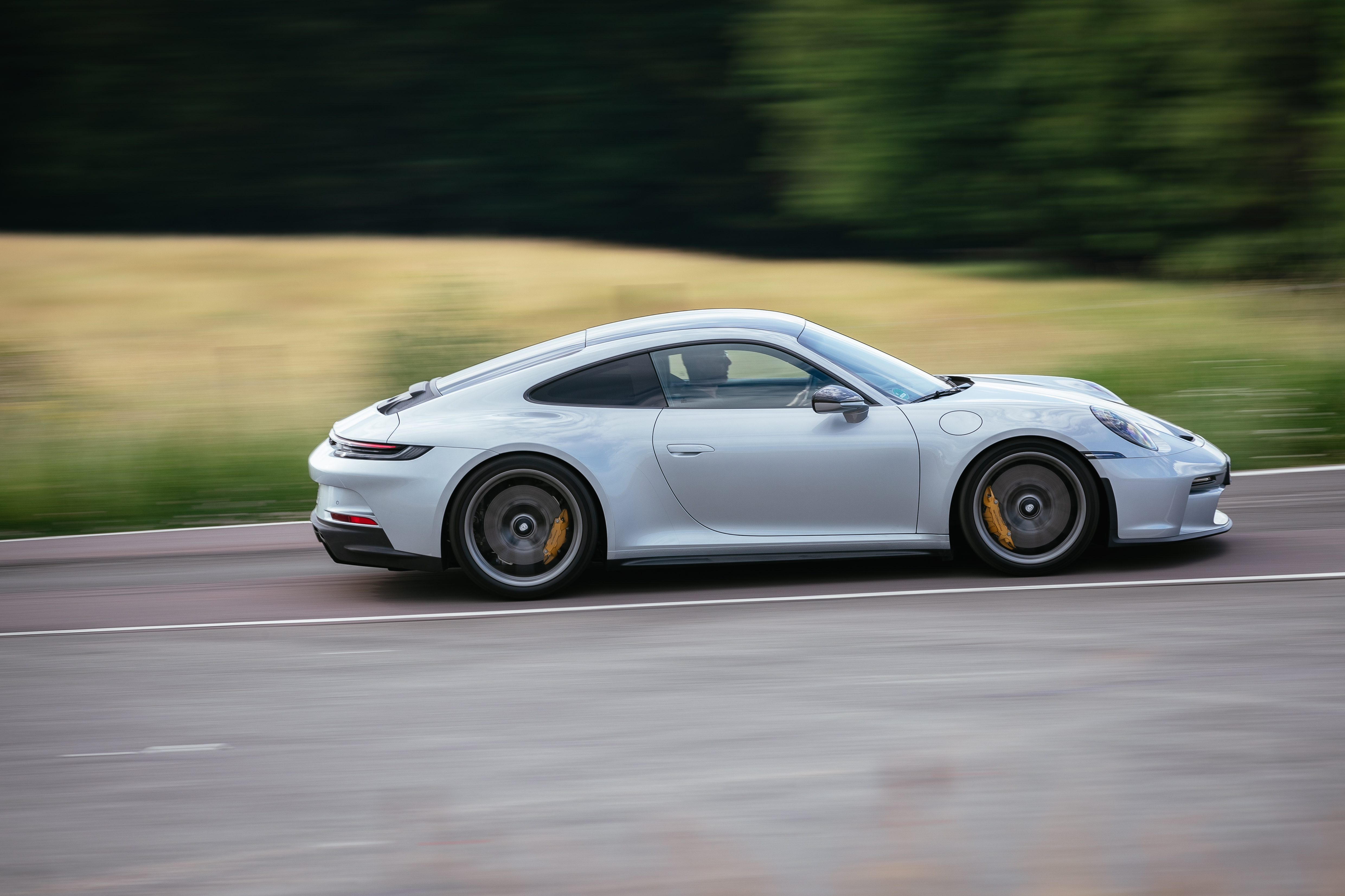 Silver Porsche 911 GT3 Touring on the Road HD Wallpaper