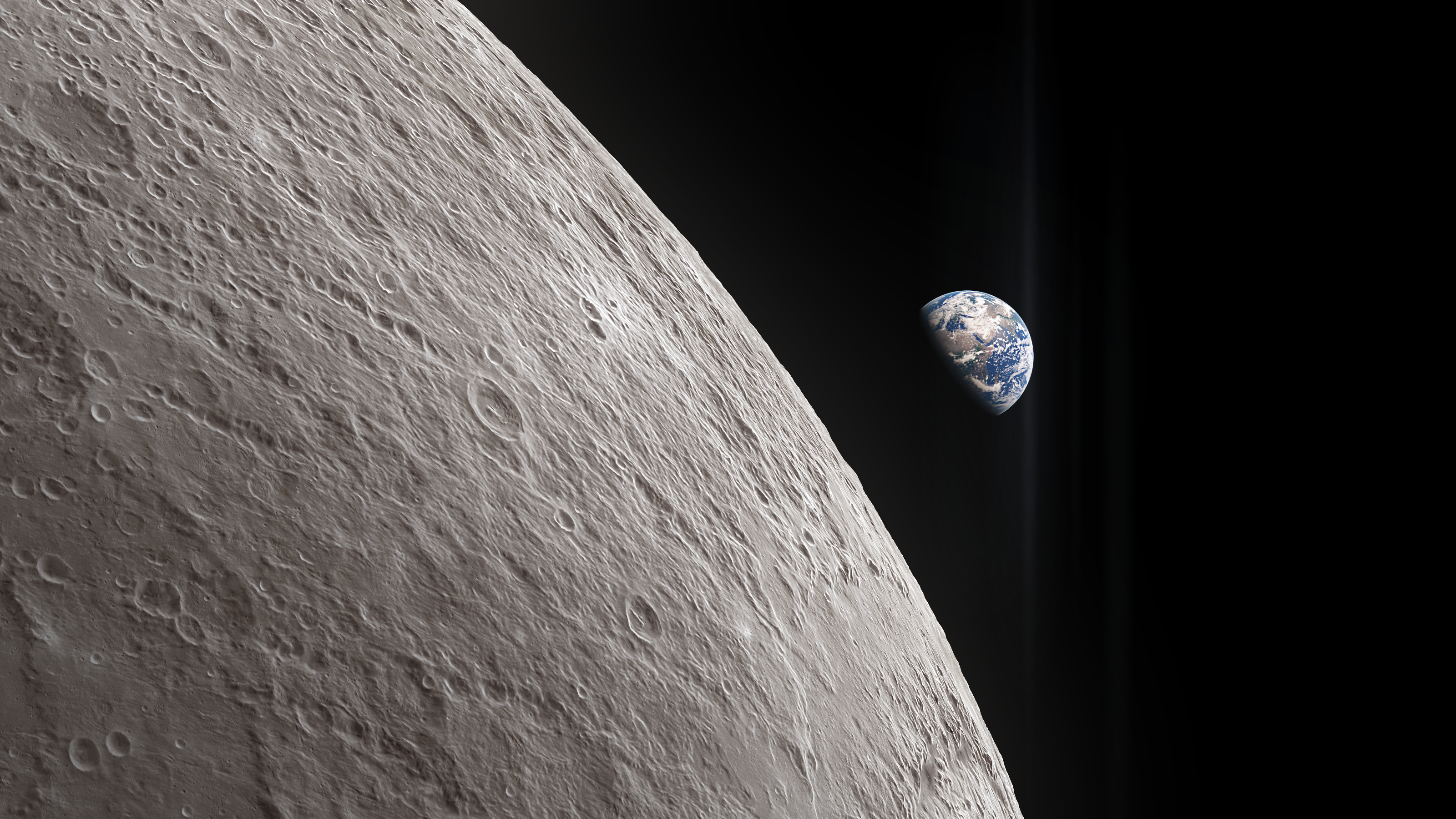 Earth seen from the Moon HD Wallpaper
