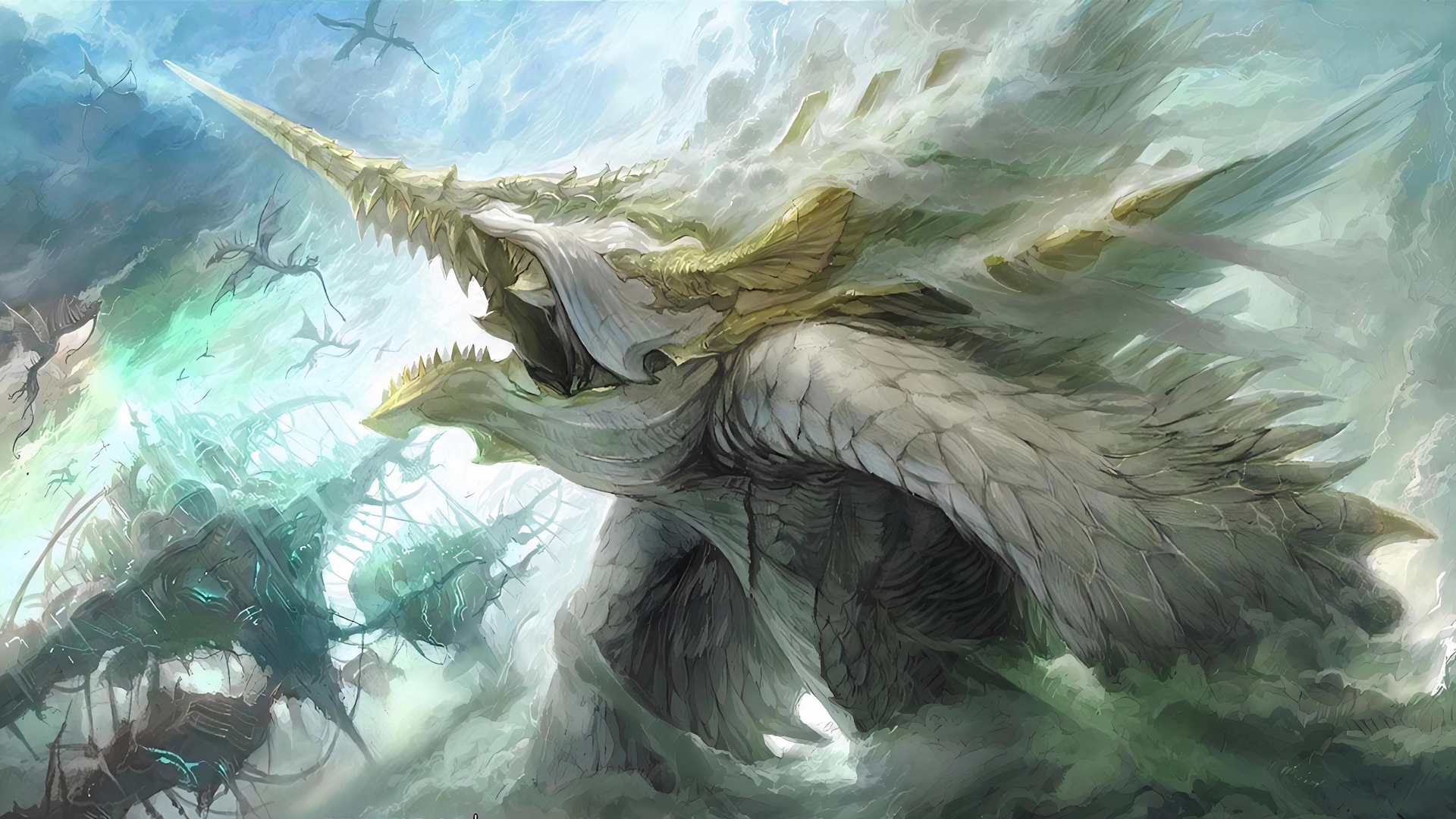 Dragon from Final Fantasy XIV HD Wallpaper