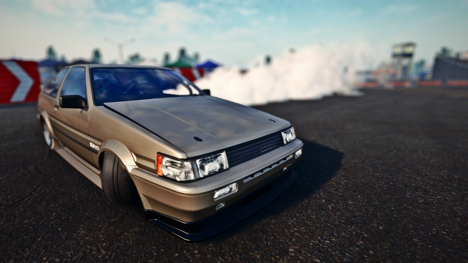 Toyota AE86 drifting in CarX Drift Racing Online HD Wallpaper