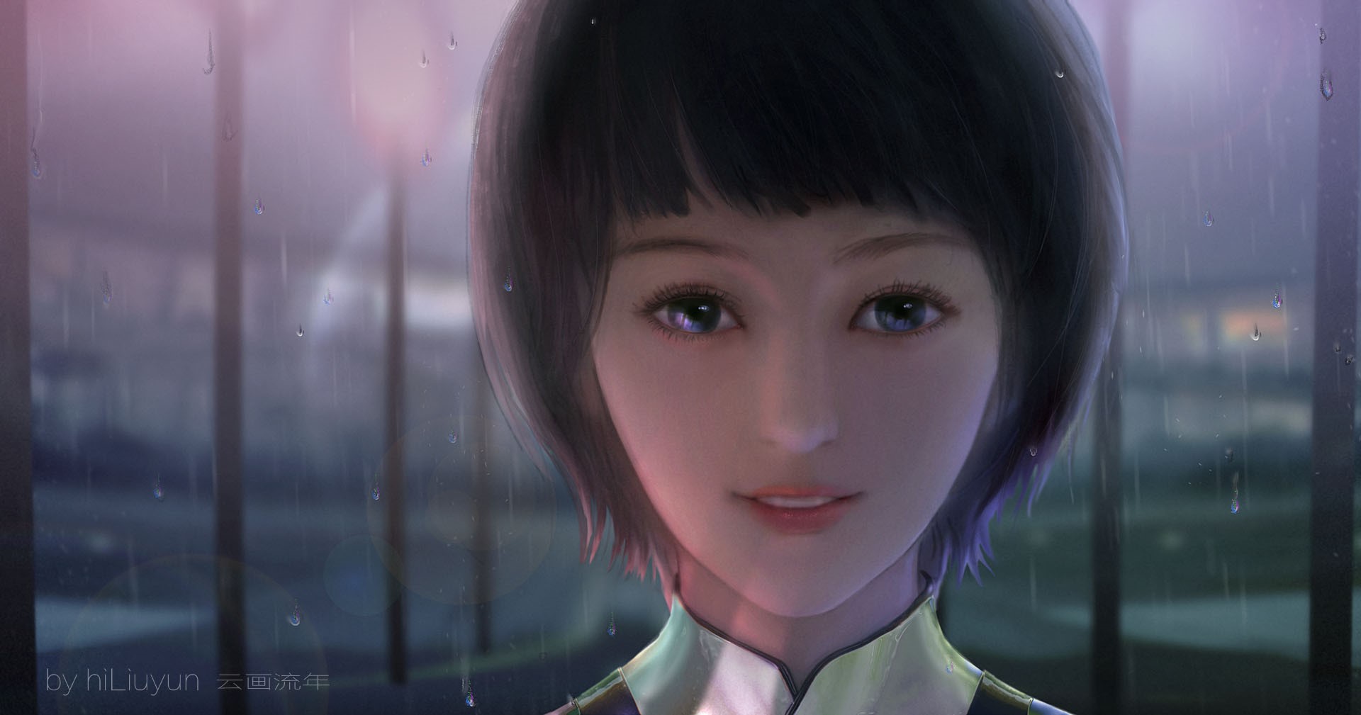 Girl in the rain HD Wallpaper
