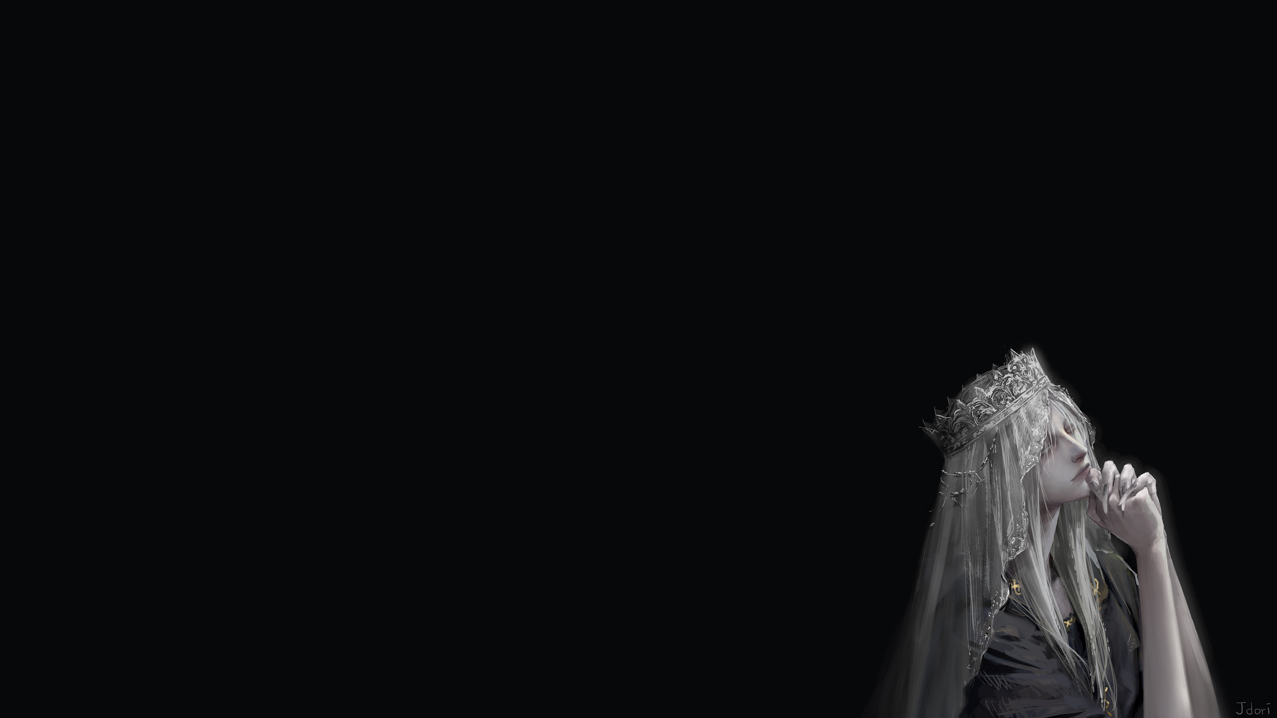 Lothric from Dark Souls praying with a crown HD Wallpaper