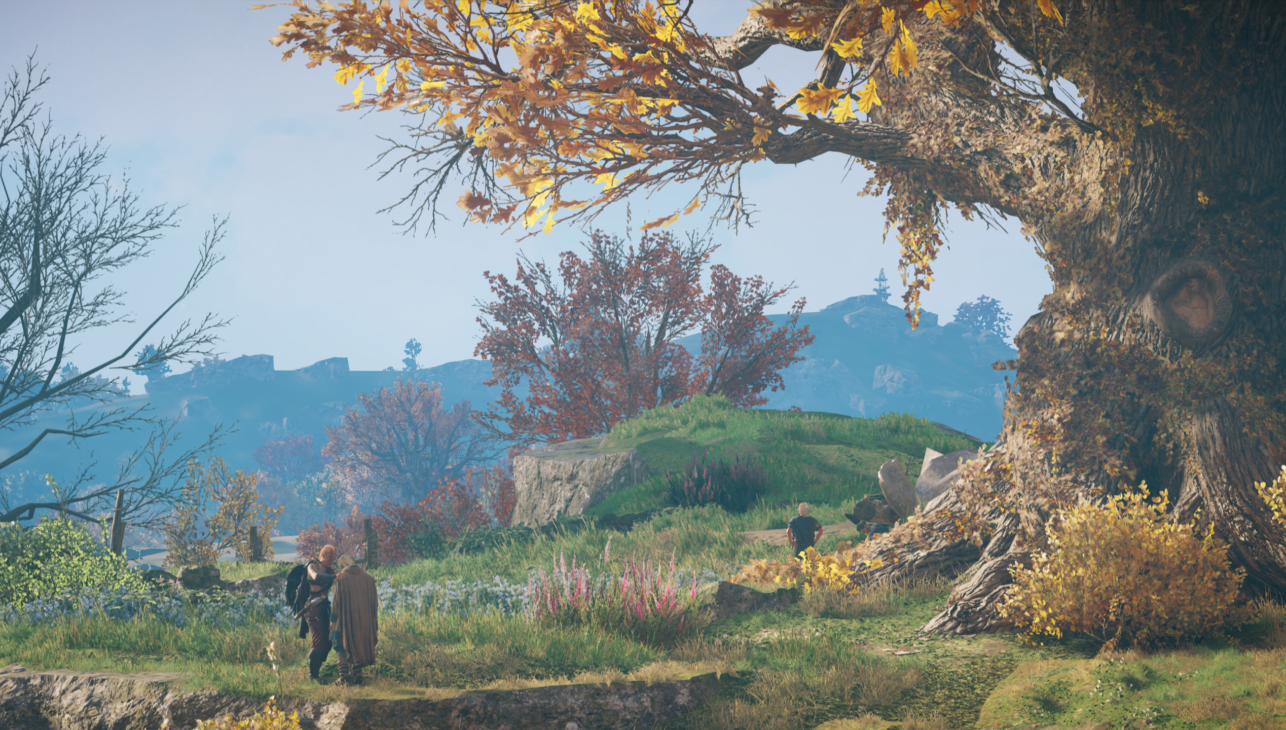 Eivor from Assassin's Creed Valhalla in a landscape HD Wallpaper