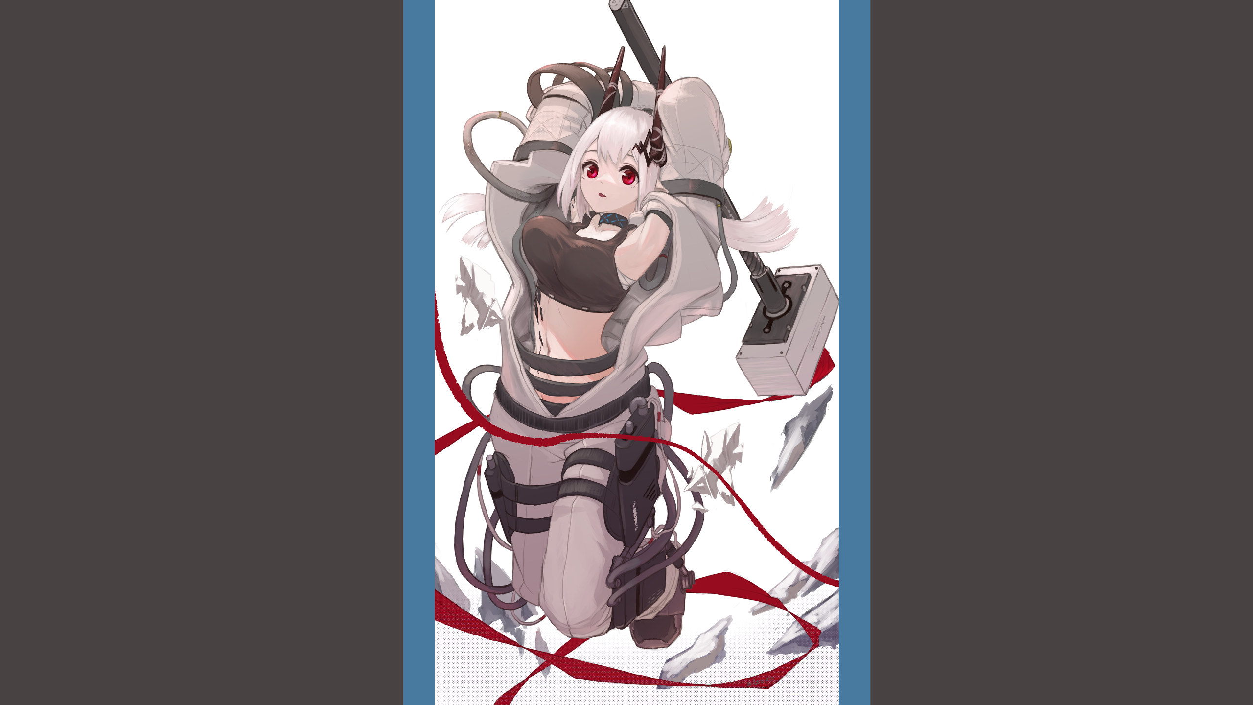 Ton from Arknights holding a hammer HD Wallpaper