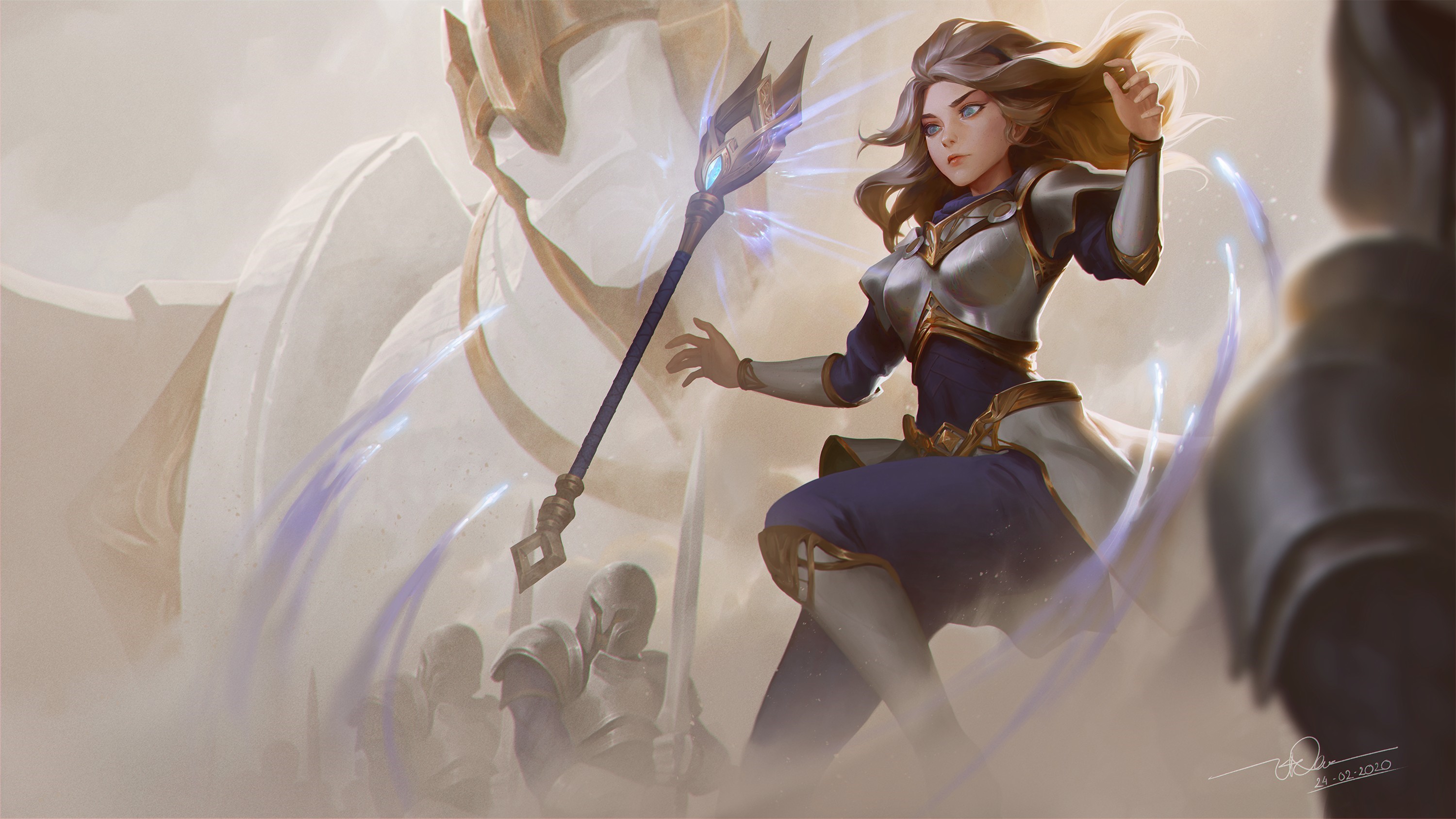 Lux from League of Legends with allies HD Wallpaper