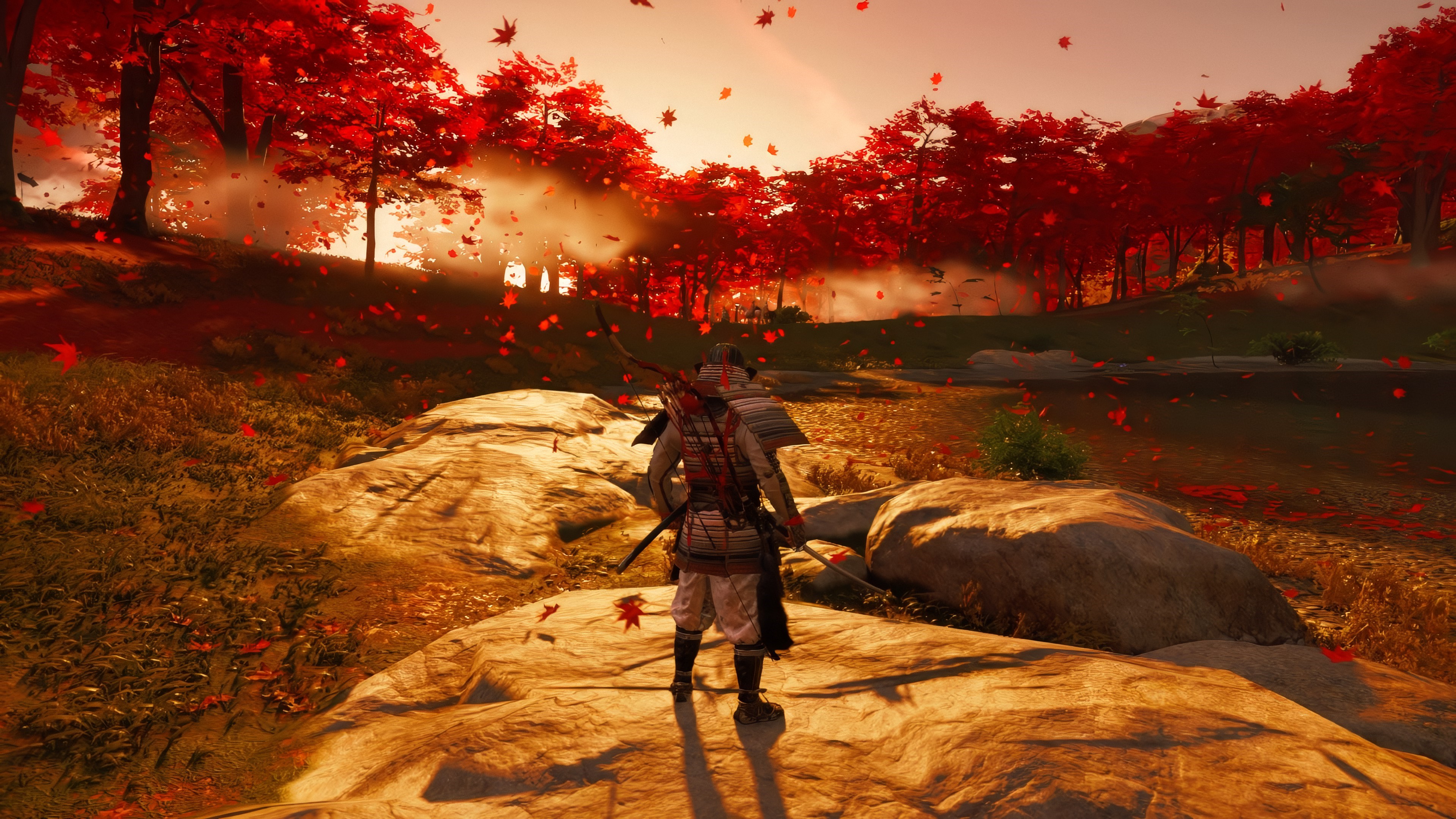 Jin Sakai from Ghost of Tsushima in a forest HD Wallpaper