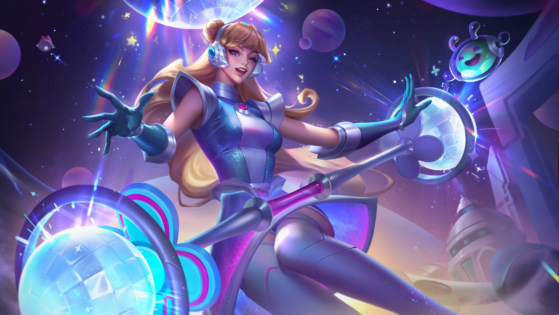 Lux from League of Legends in Space Groove skin HD Wallpaper