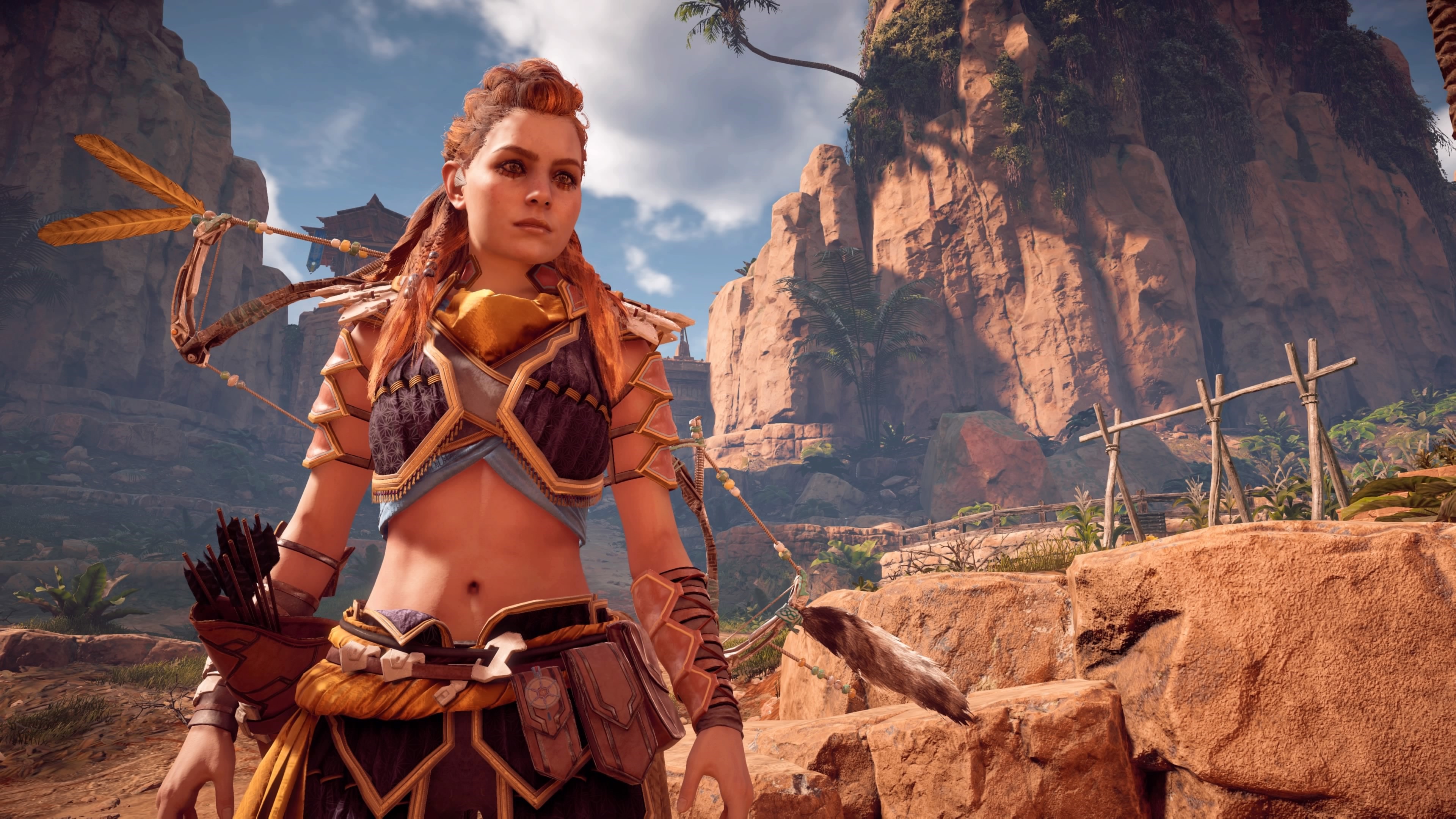 Aloy from Horizon: Zero Dawn with bow and arrows HD Wallpaper