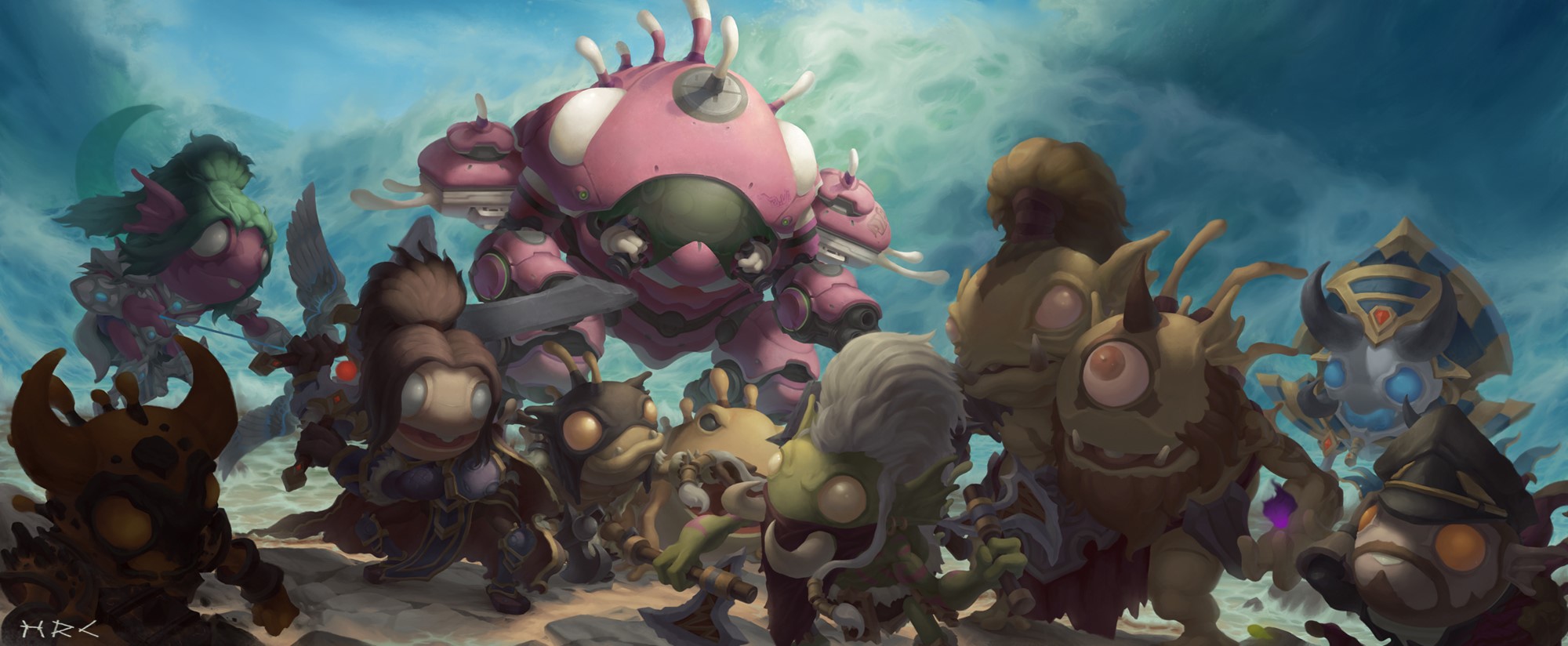 Characters from Heroes of the Storm and Overwatch HD Wallpaper