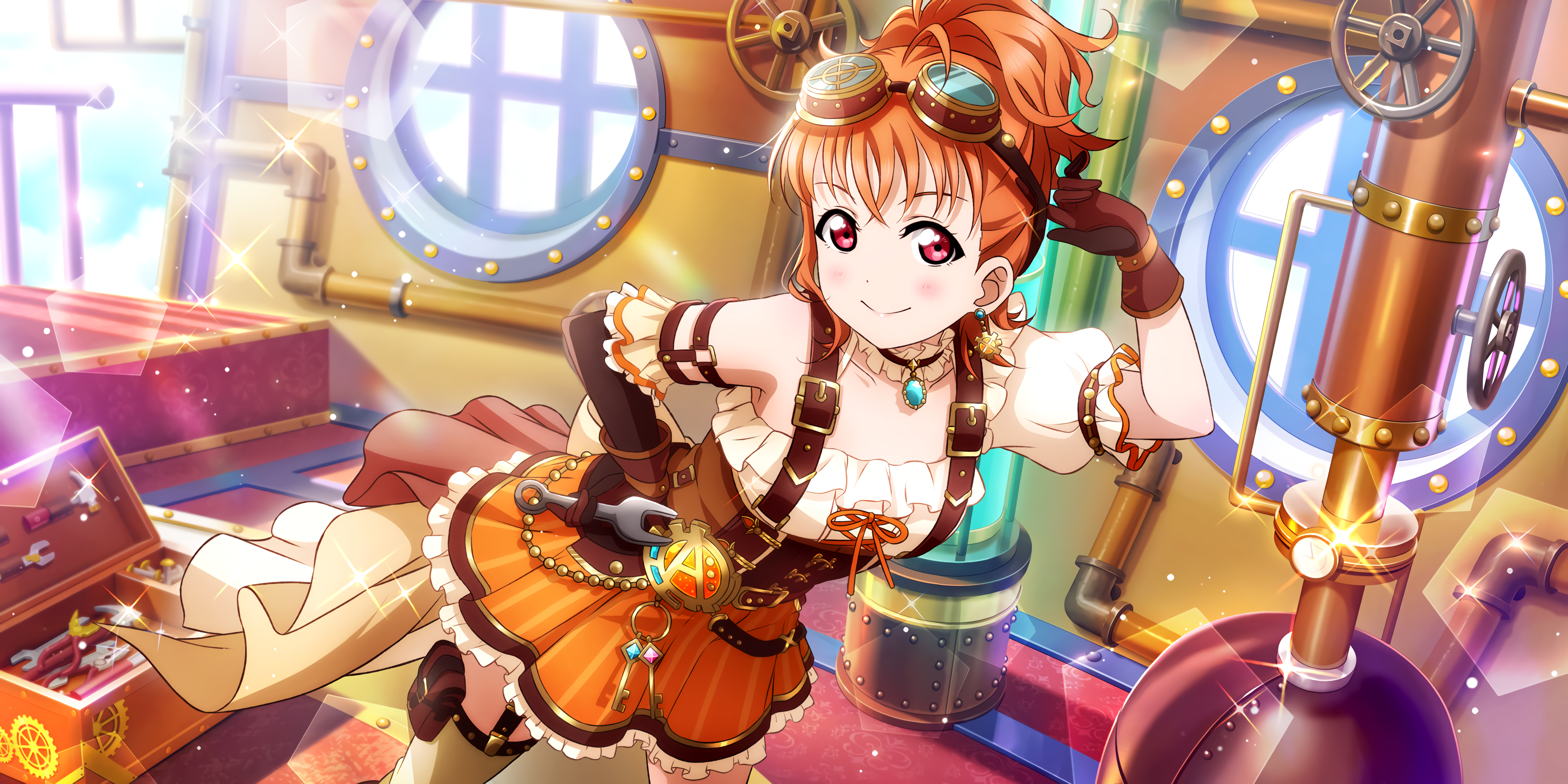 Takami Chika from Love Live! Sunshine!! Steampunk Outfit HD Wallpaper