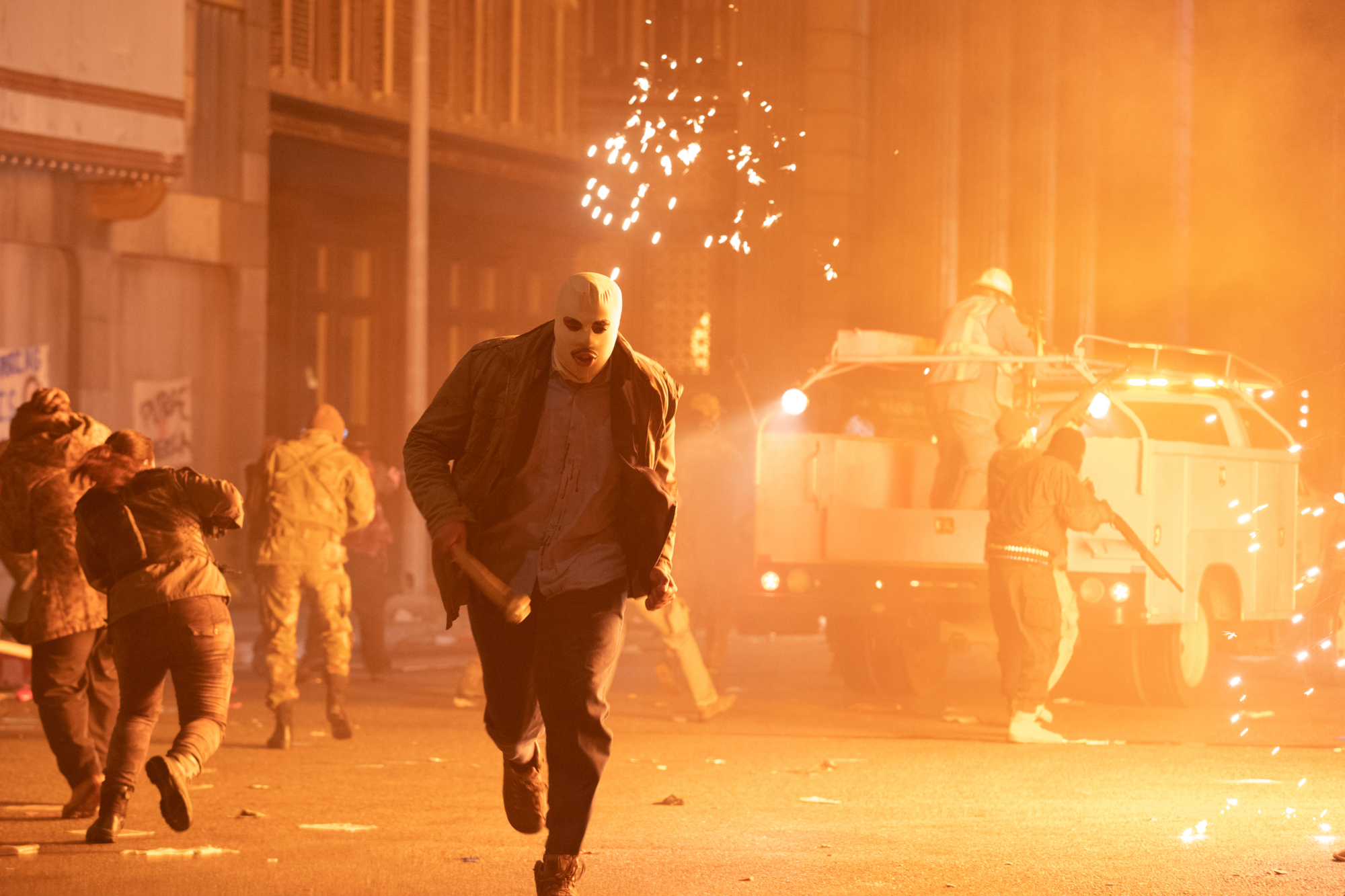 The Forever Purge action scene HD Wallpaper