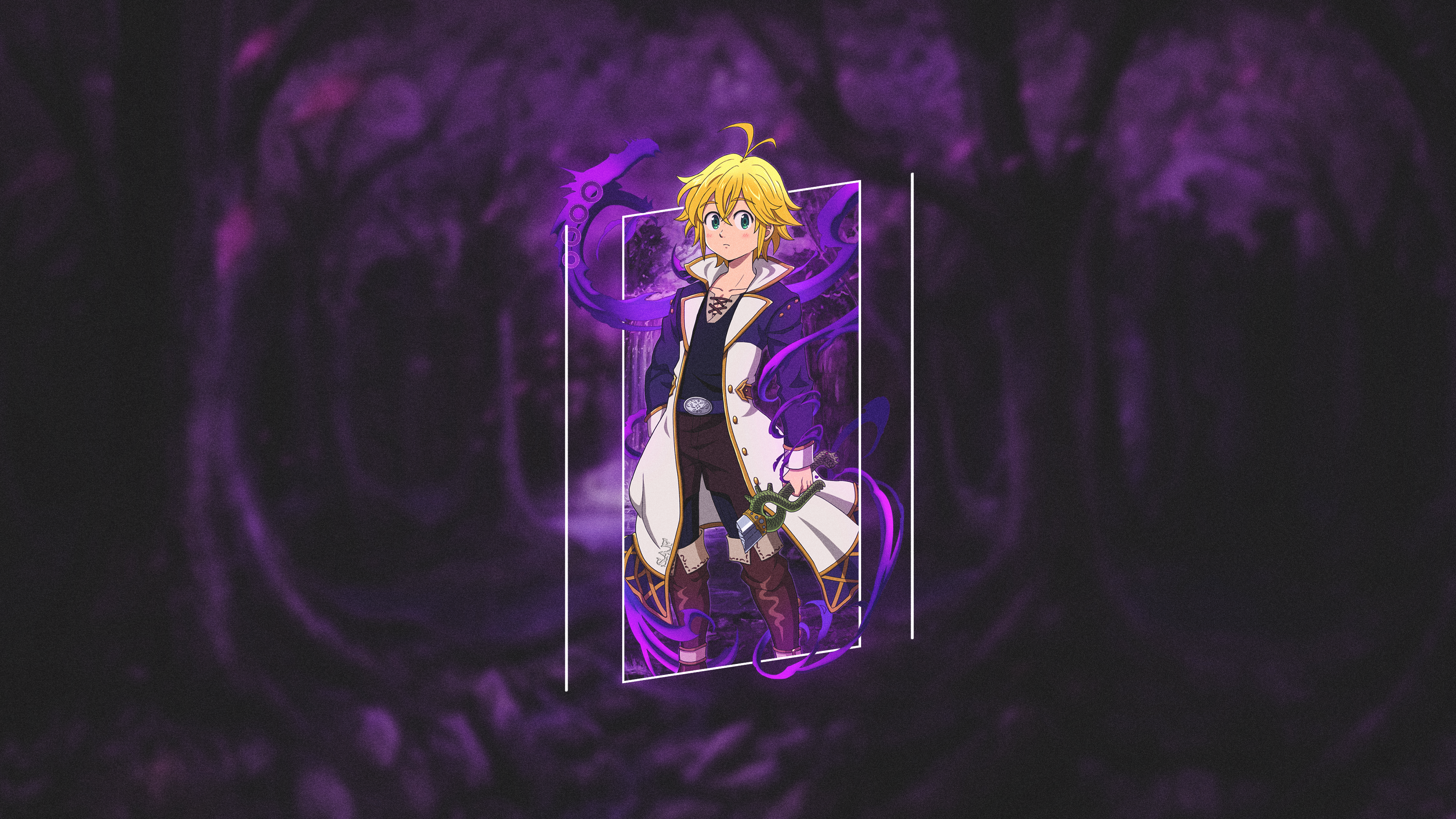 Meliodas from Nanatsu no Taizai with purple dragon aura HD Wallpaper
