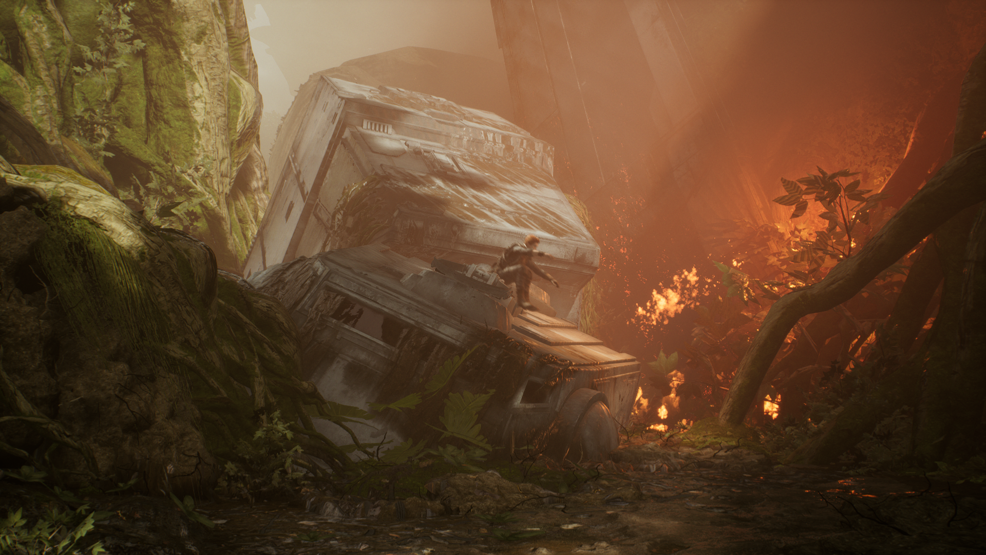Cal Kestis from Star Wars: Fallen Order on a crashed vehicle HD Wallpaper