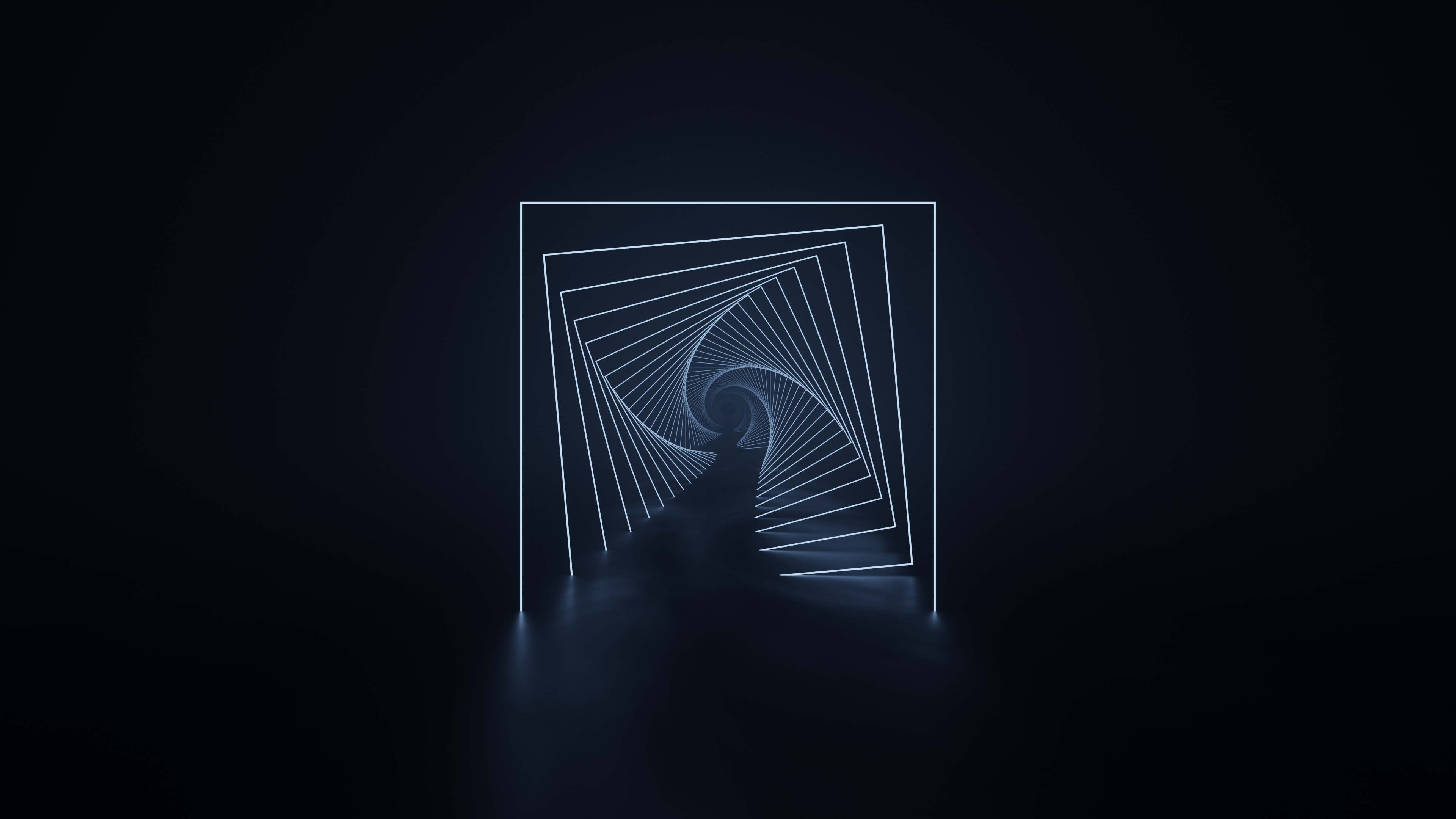 Digital Art of a Swirling Square Tunnel HD Wallpaper