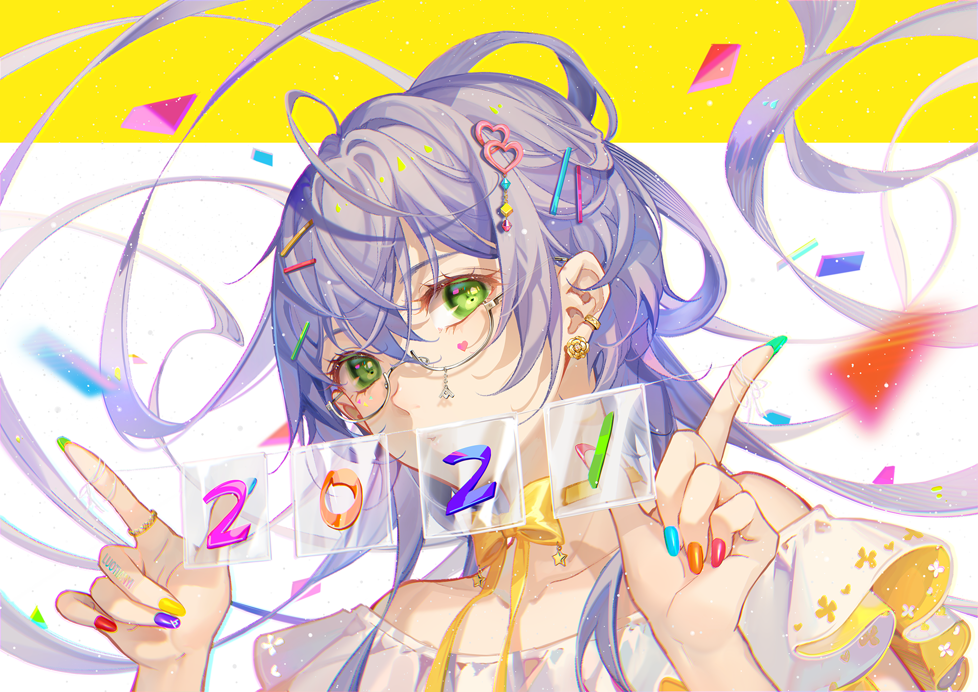 Anime girl with blue hair holding 2021 HD Wallpaper
