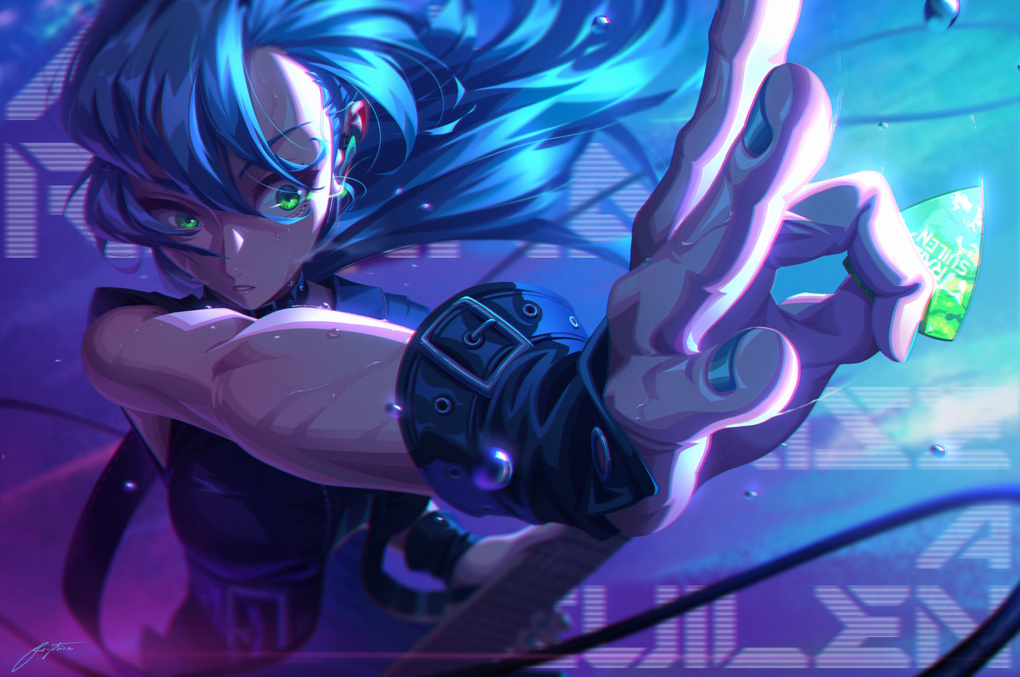 Rokka Asahi from BanG Dream! holding a guitar pick HD Wallpaper