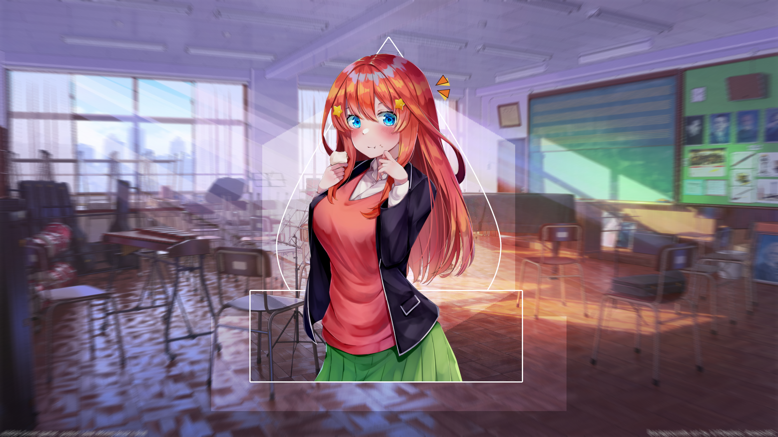 Itsuki Nakano from The Quintessential Quintuplets in a classroom HD Wallpaper