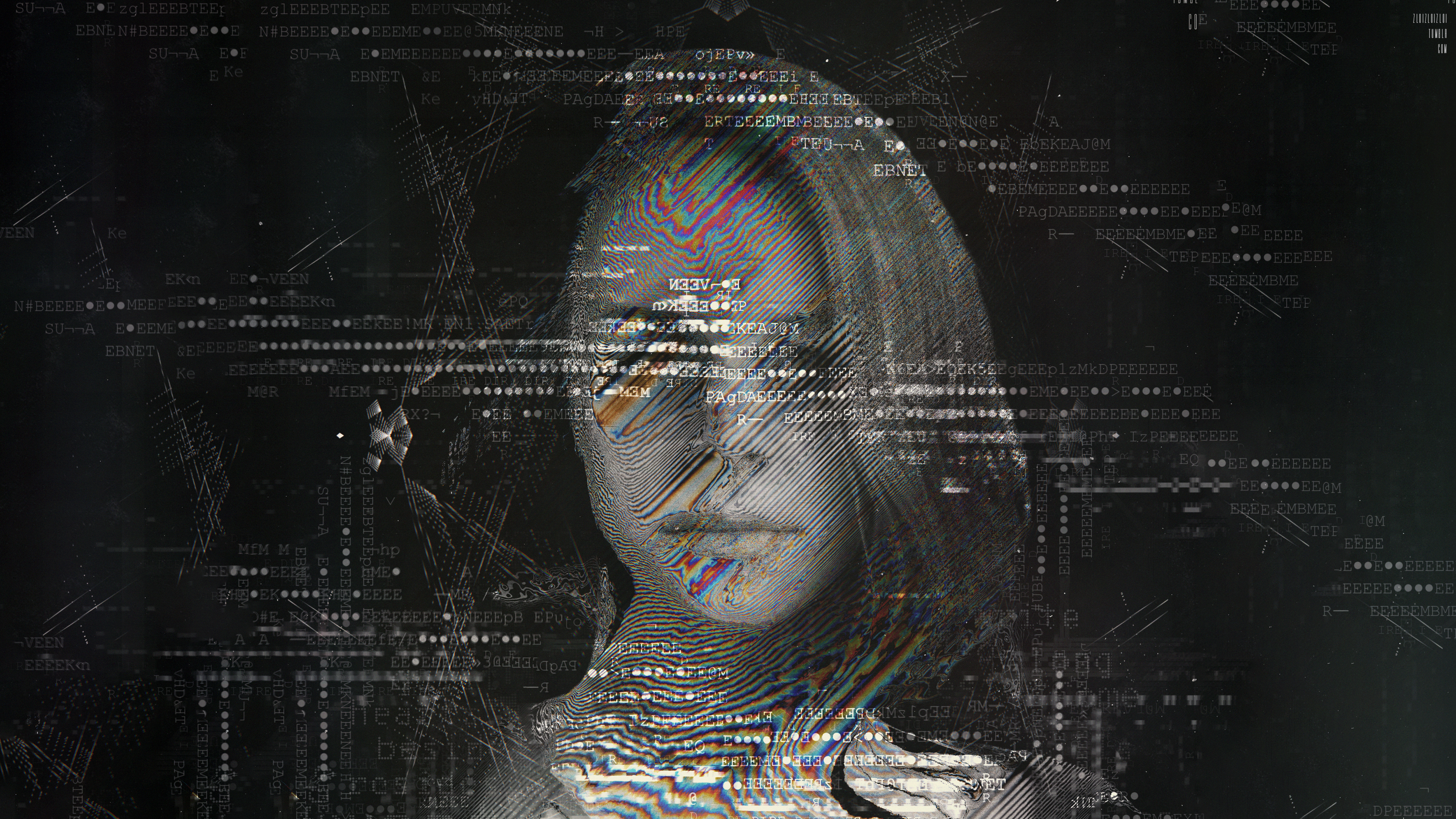 4K Glitch Art Portrait HD Wallpaper