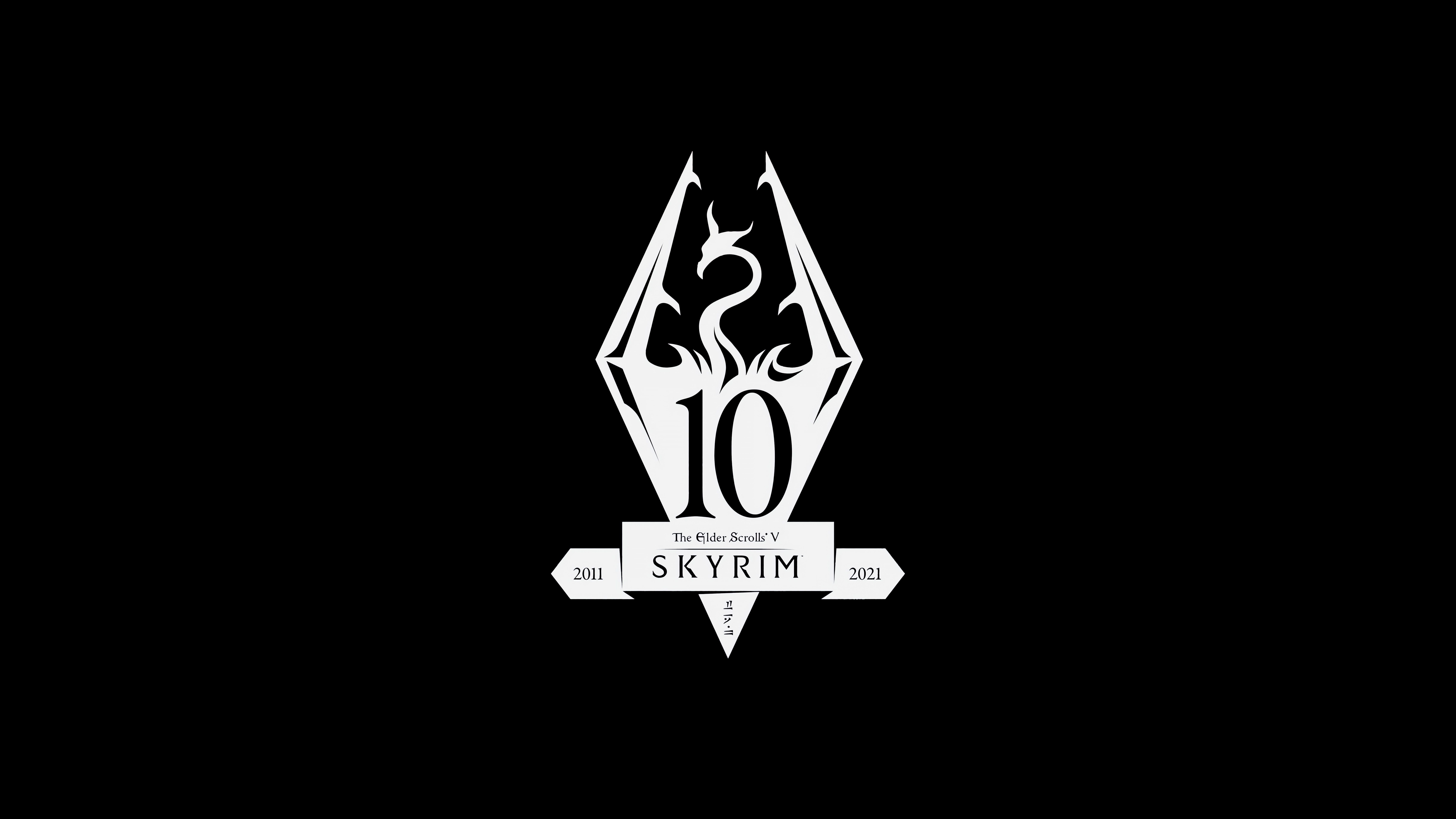 The Elder Scrolls V: Skyrim 10th Anniversary Logo HD Wallpaper