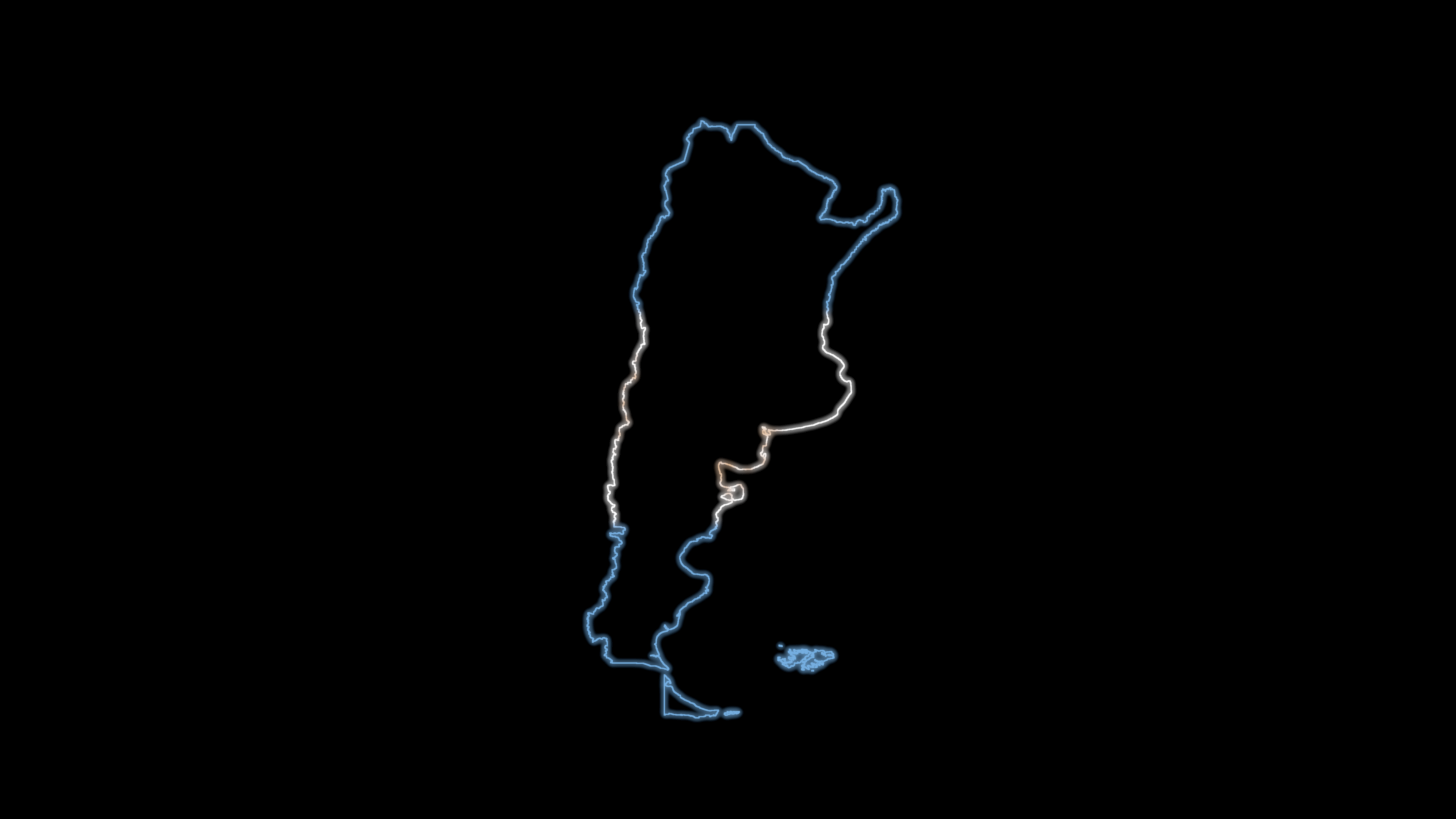 Argentina map outline neon black background HD Wallpaper