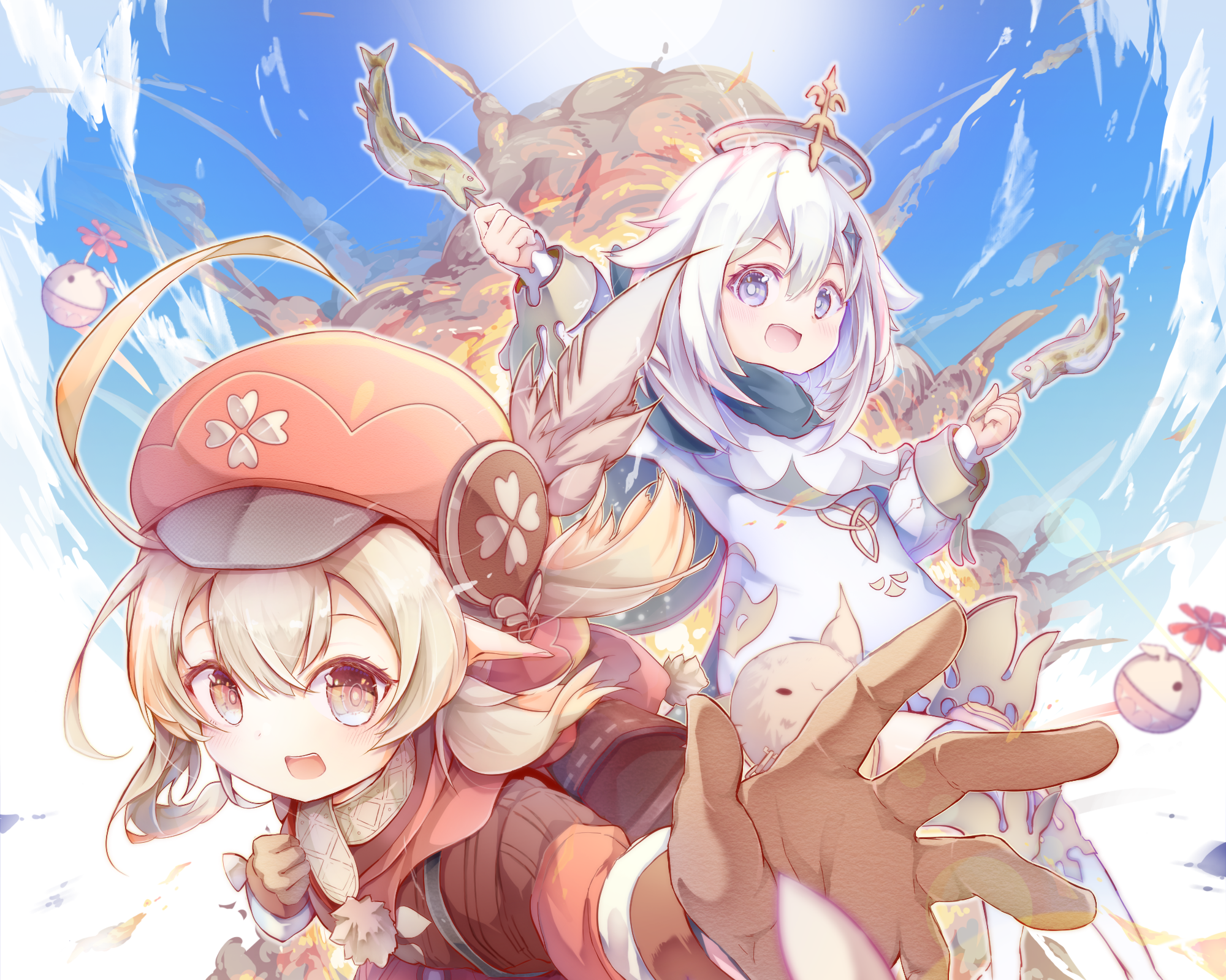 Klee and Paimon from Genshin Impact HD Wallpaper