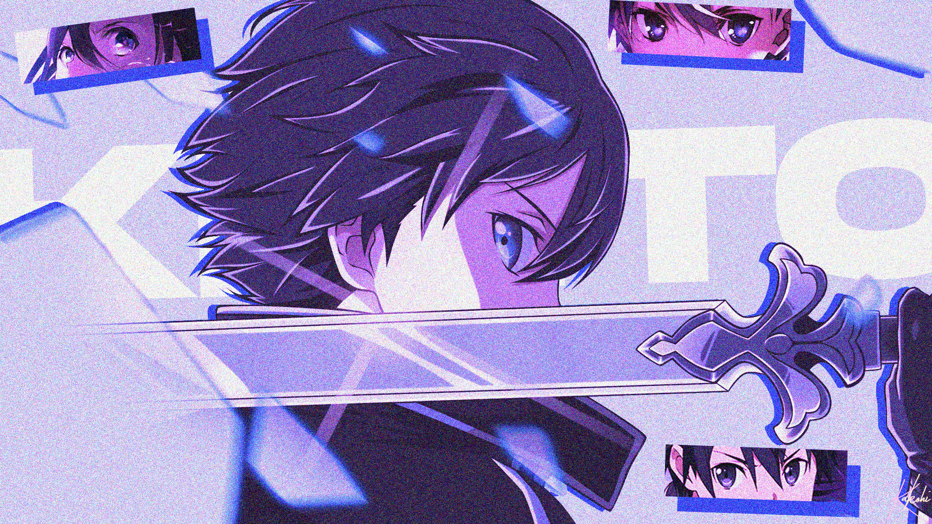 Kirito from Sword Art Online holding a sword HD Wallpaper
