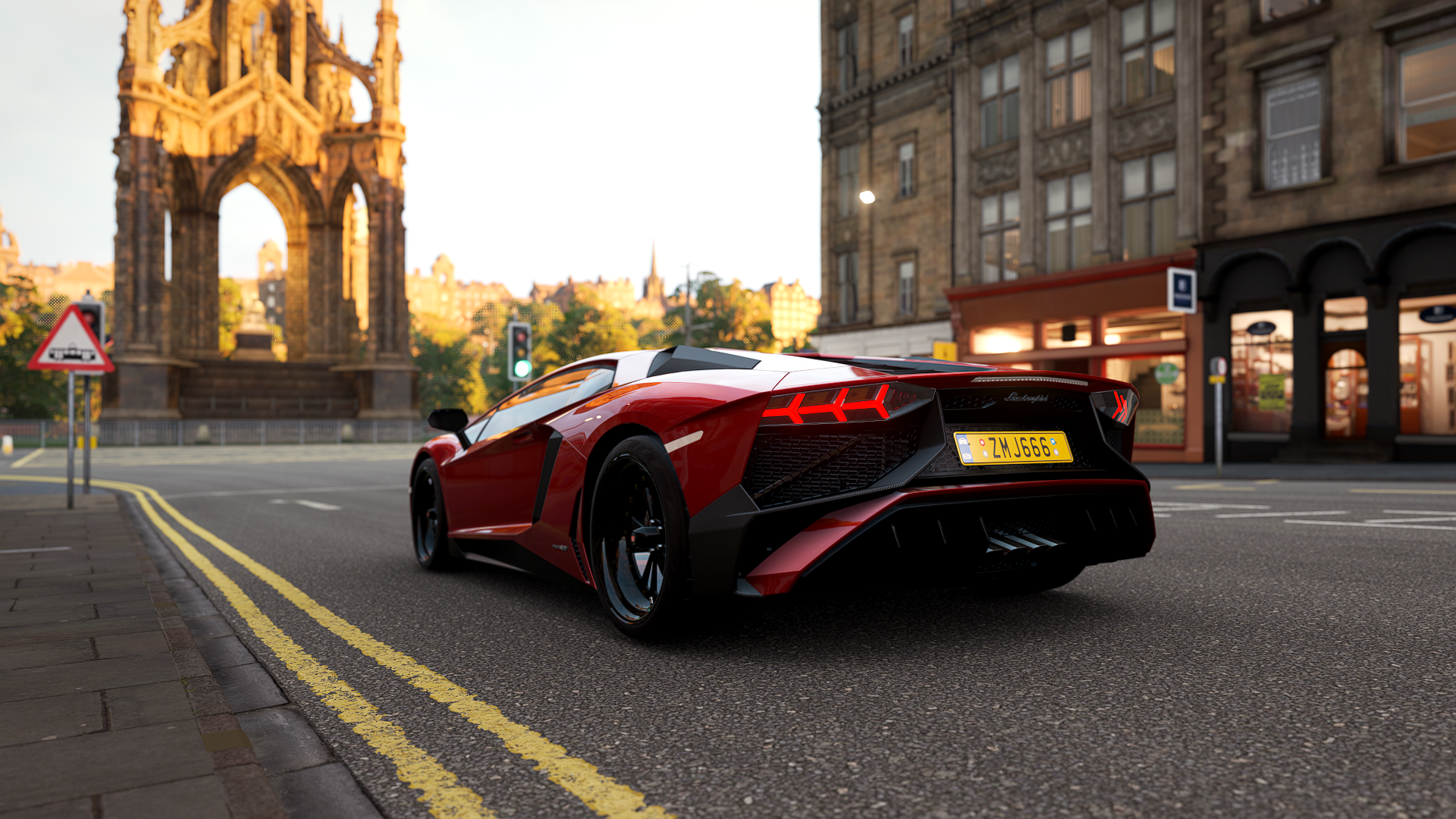 Red Lamborghini Aventador from Forza Horizon HD Wallpaper