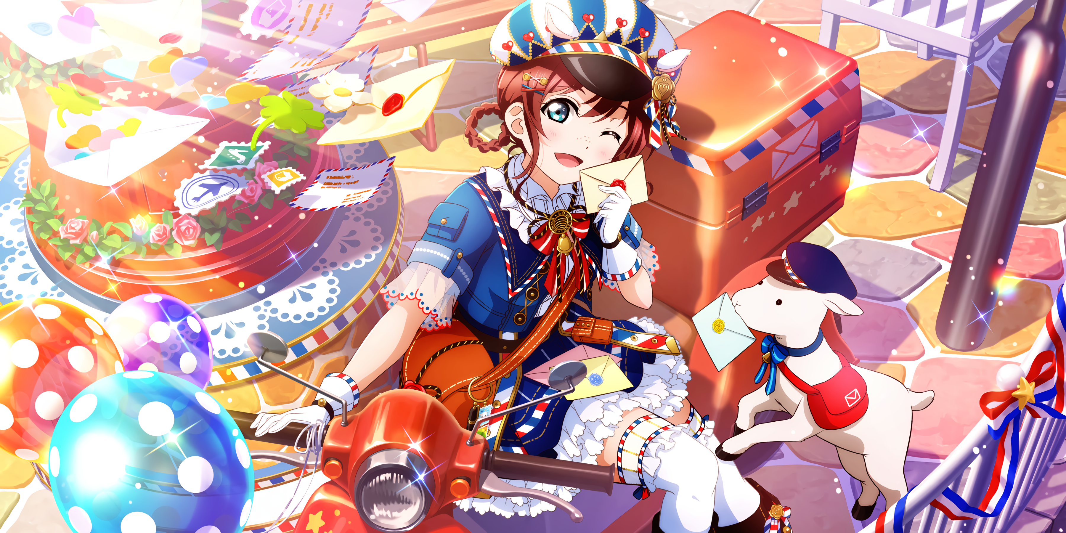 Emma Verde from Love Live! Series with a goat HD Wallpaper