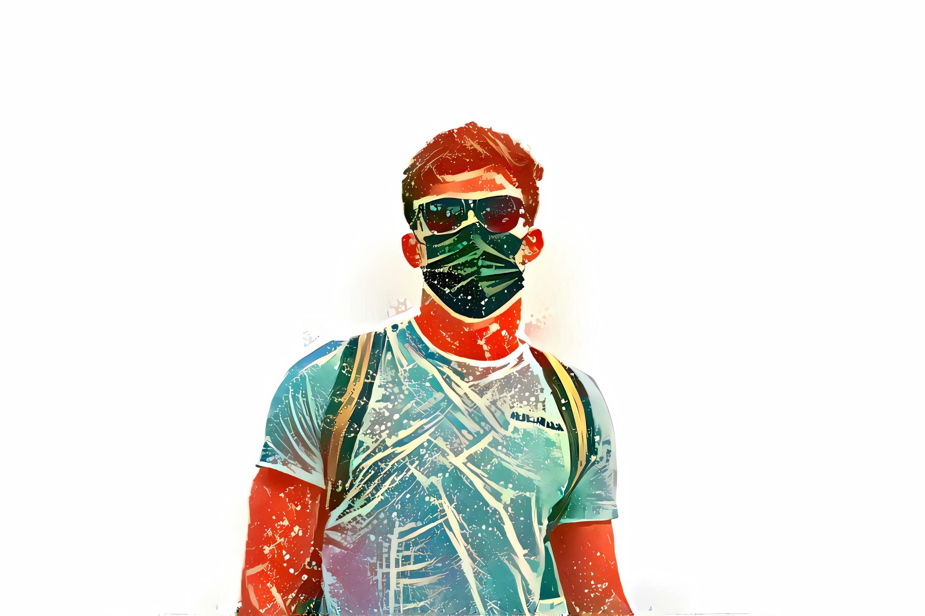 Pier Gasly wearing a mask and sunglasses HD Wallpaper