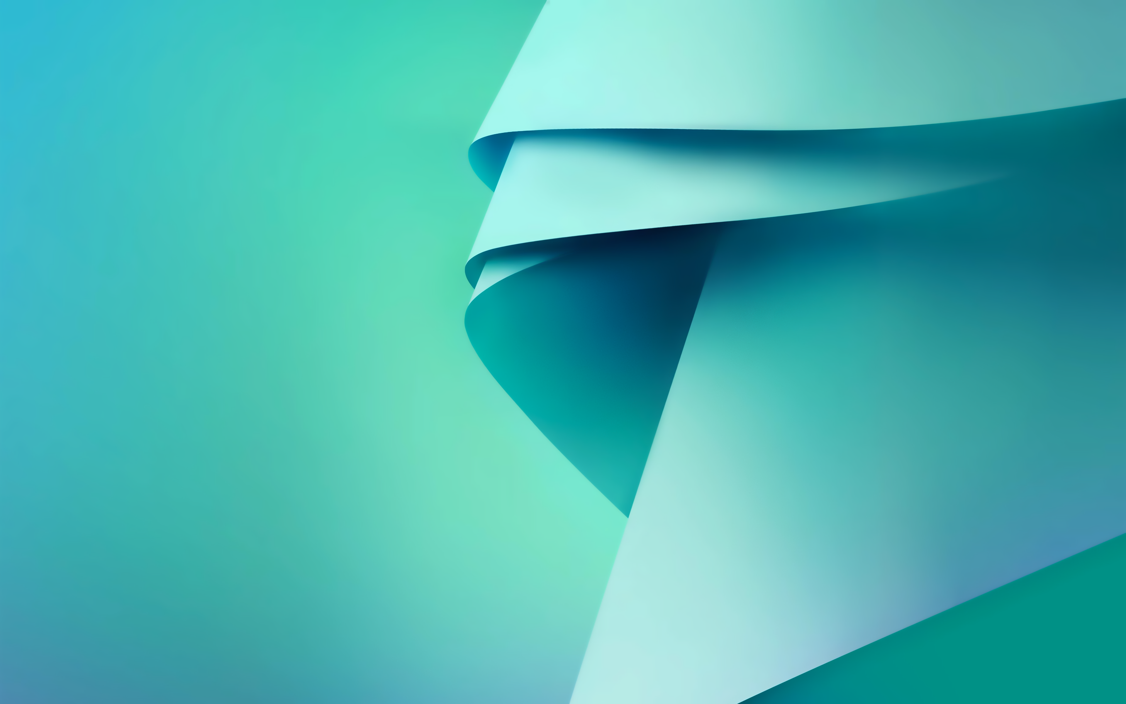Abstract Cyan Gradient with Swirling Paper HD Wallpaper