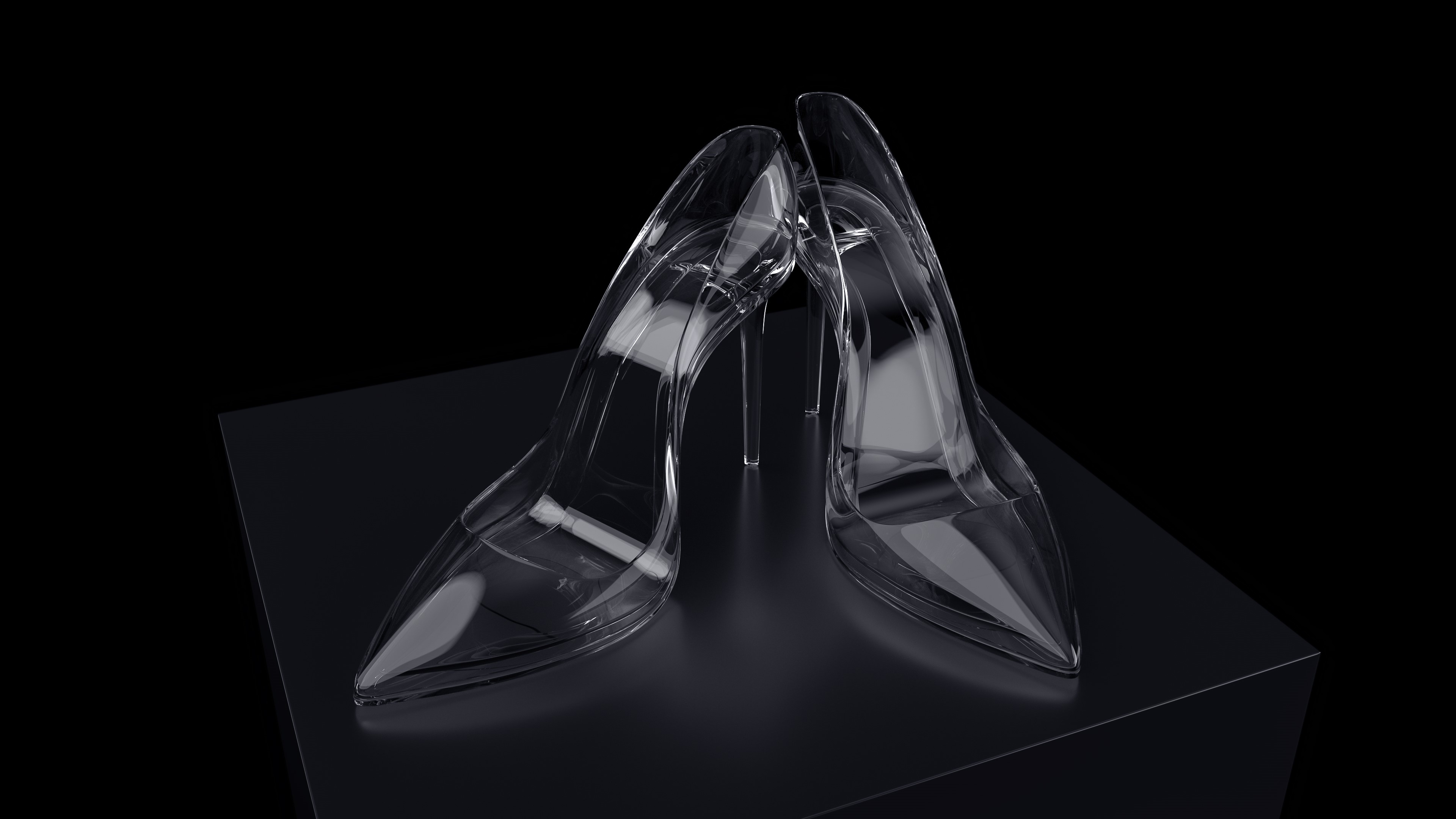 4K Crystal High Heels Render HD Wallpaper