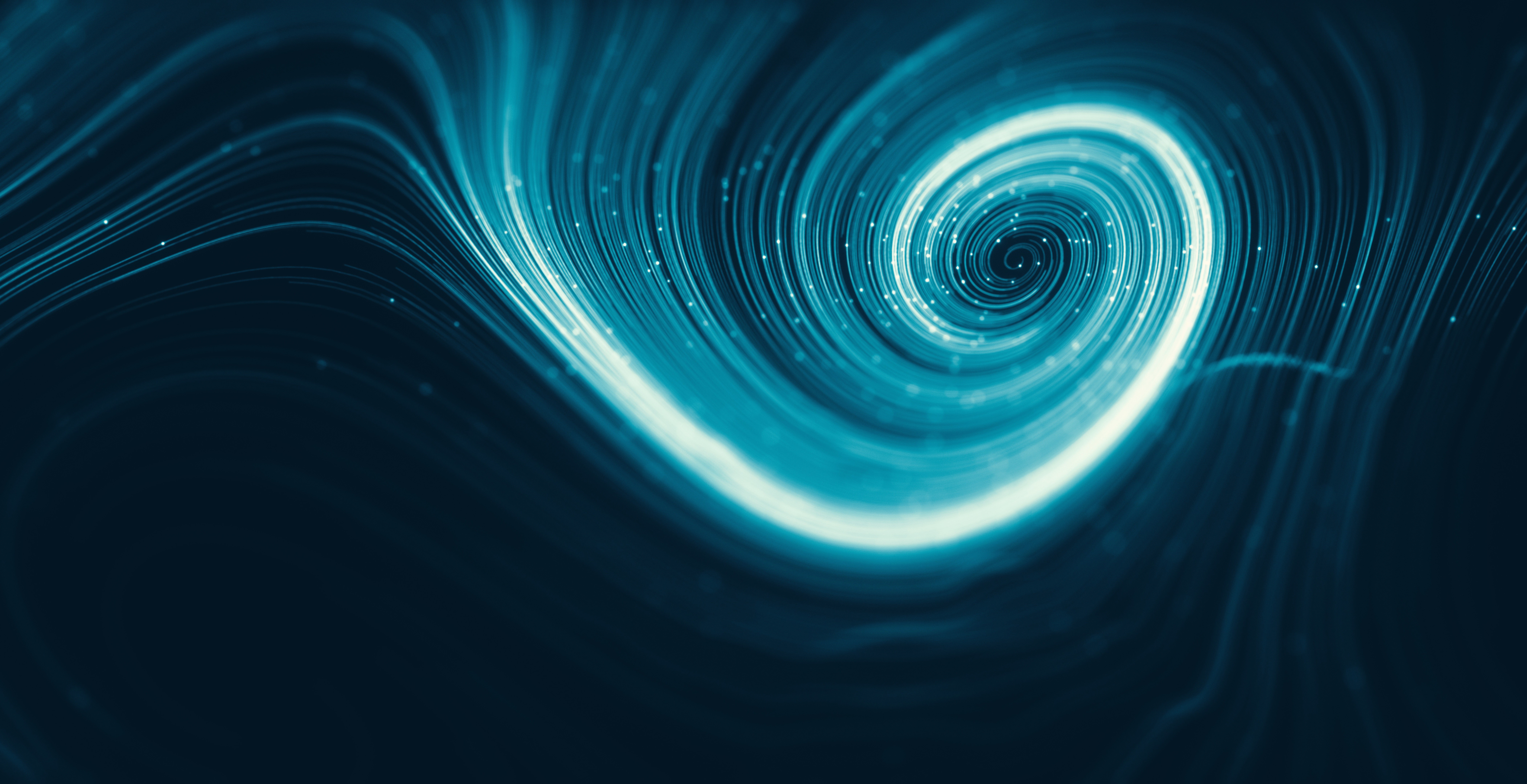 Abstract glowing blue vortex with particles HD Wallpaper