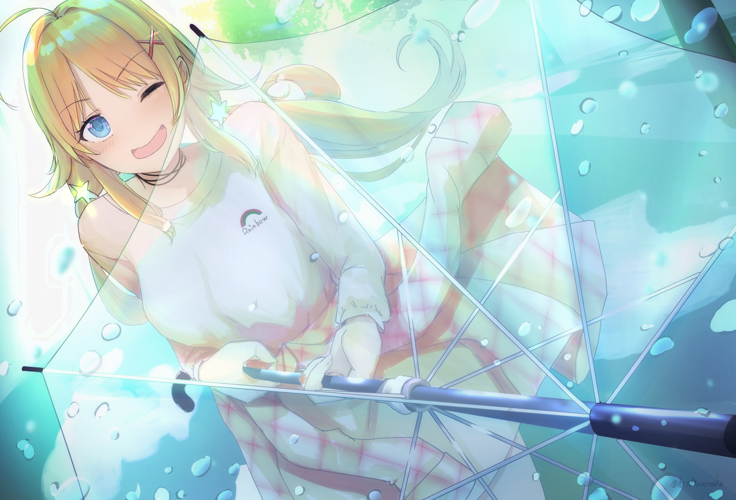 Hachimiya Meguru from THE IDOLM@STER Cinderella Girls holding an umbrella HD Wallpaper