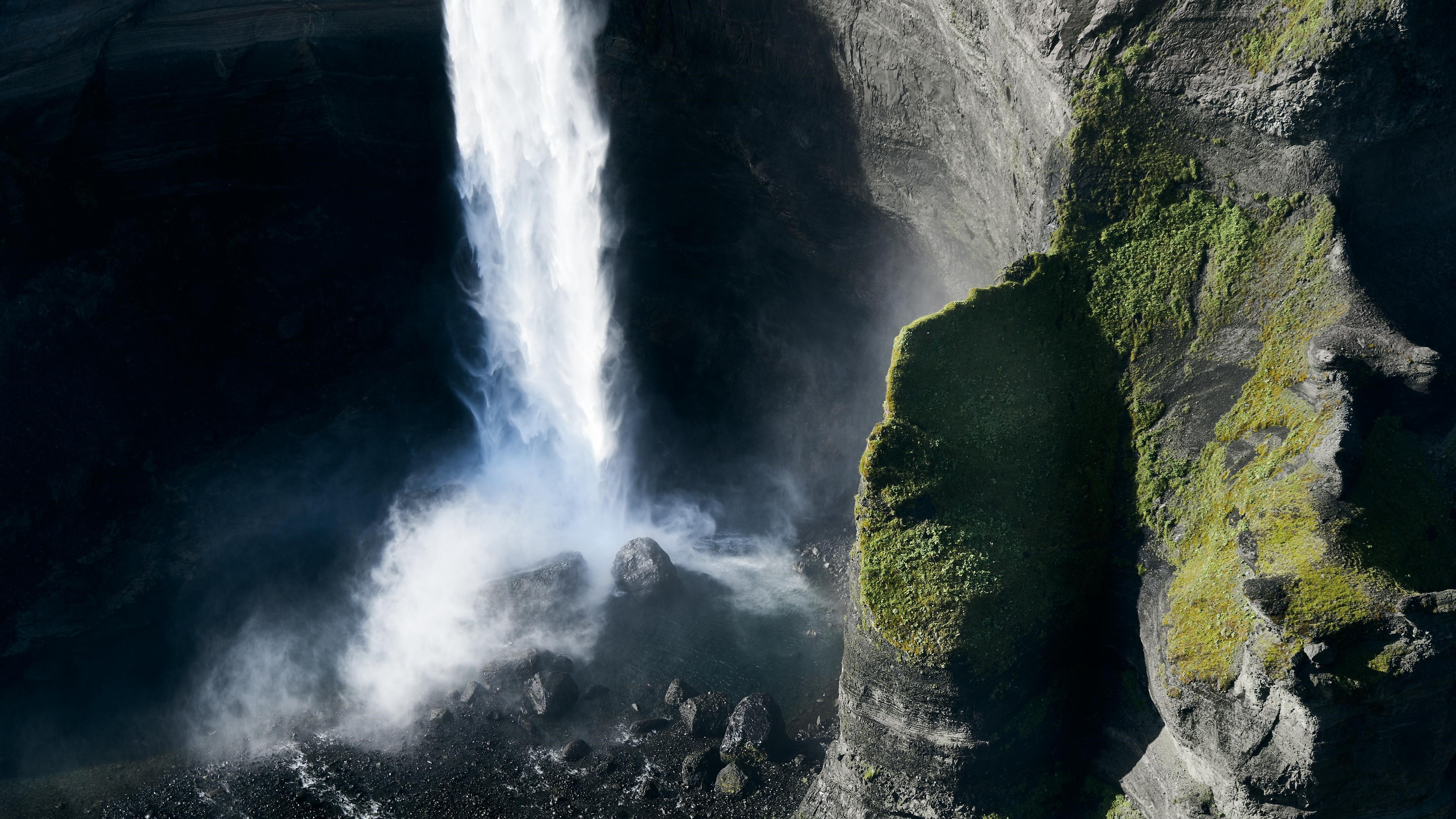 4K Iceland waterfall landscape HD Wallpaper