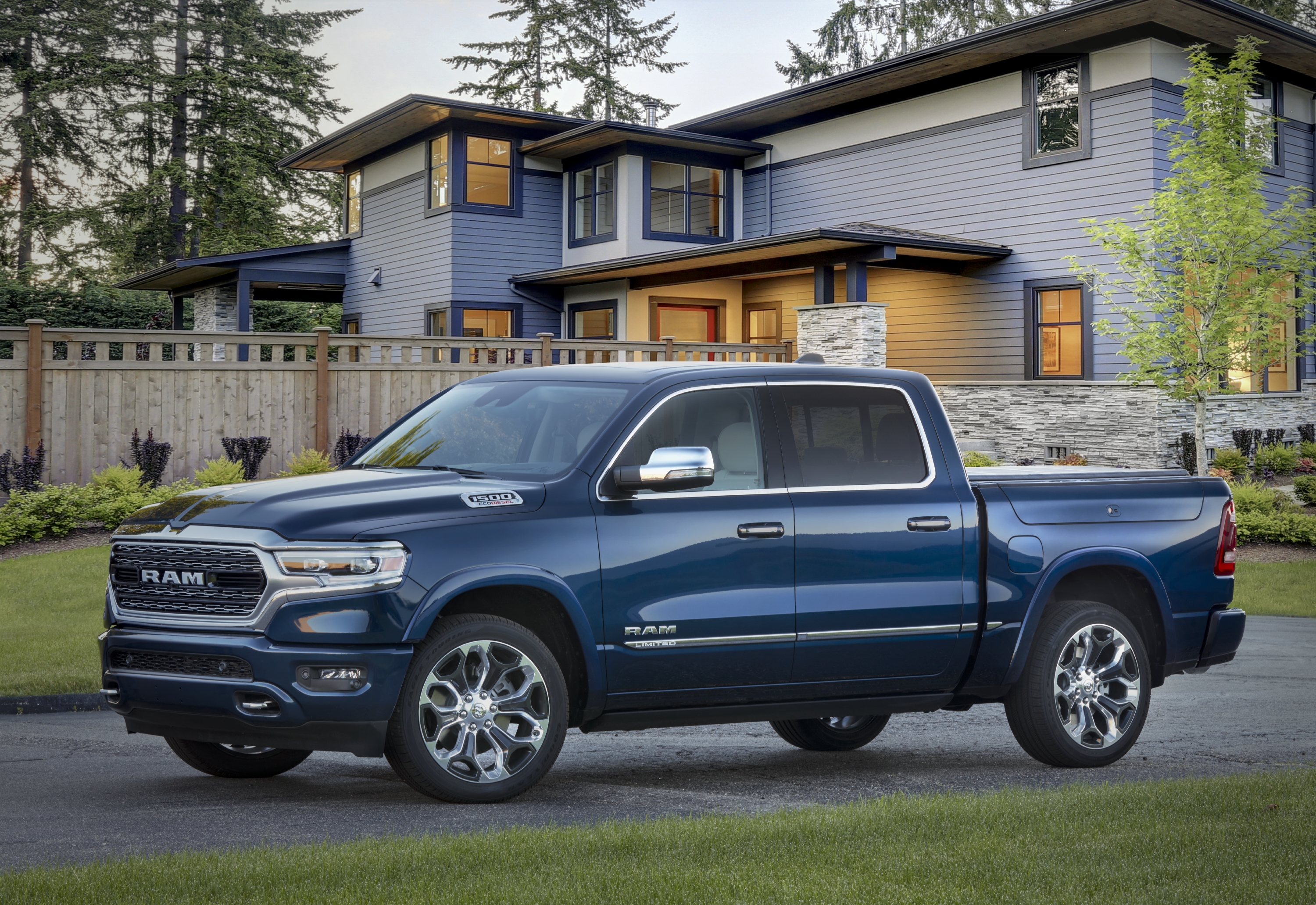 Blue Ram 1500 Limited Pickup Truck HD Wallpaper