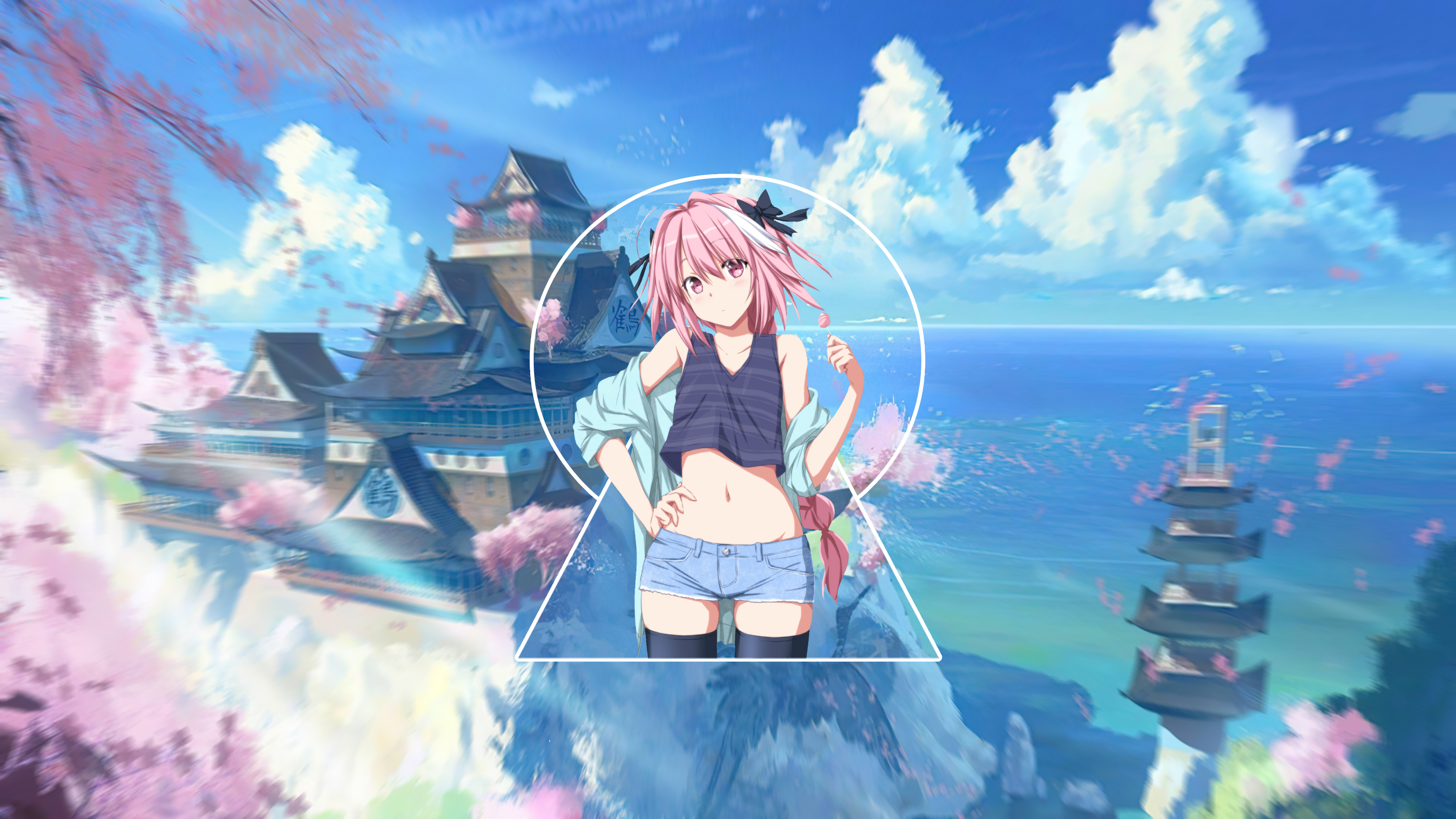 Astolfo from Fate/Apocrypha in a Japanese landscape HD Wallpaper