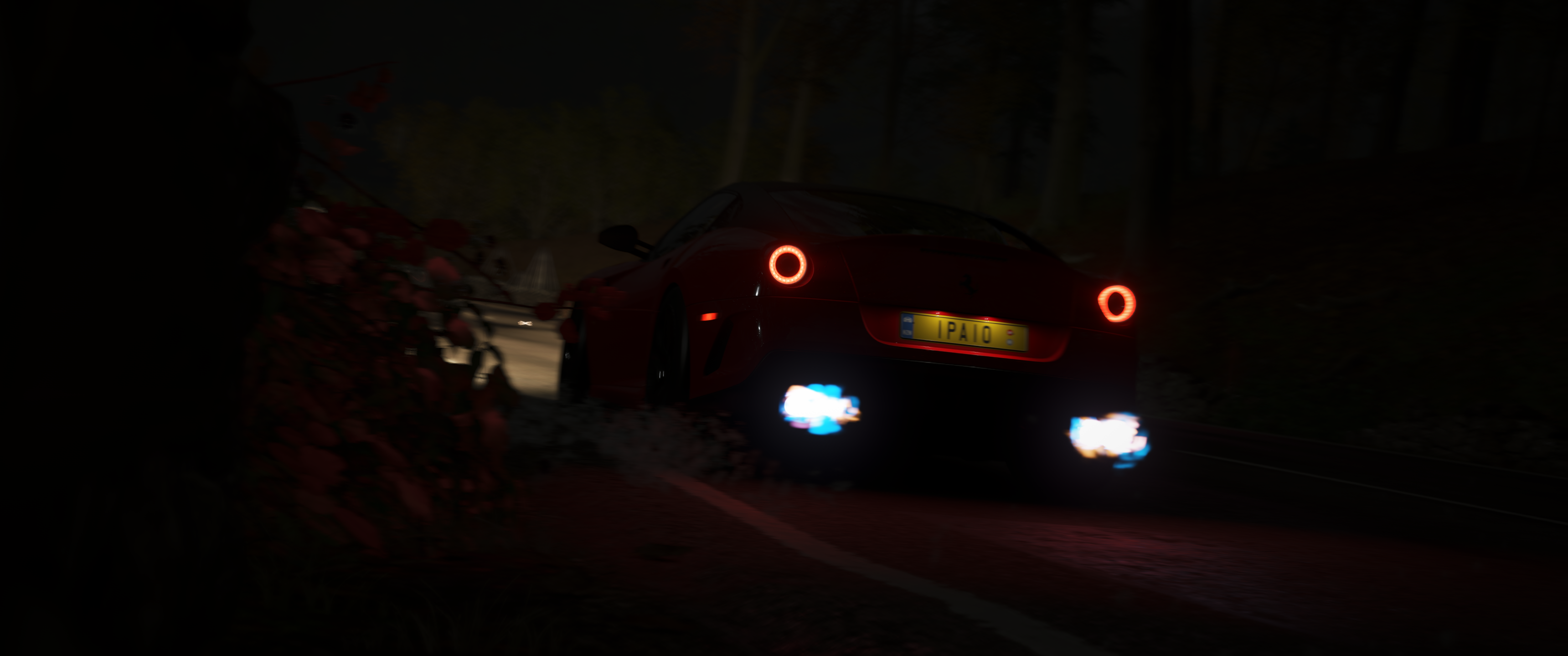 Red Ferrari GTO in Forza Horizon 4 at Night HD Wallpaper