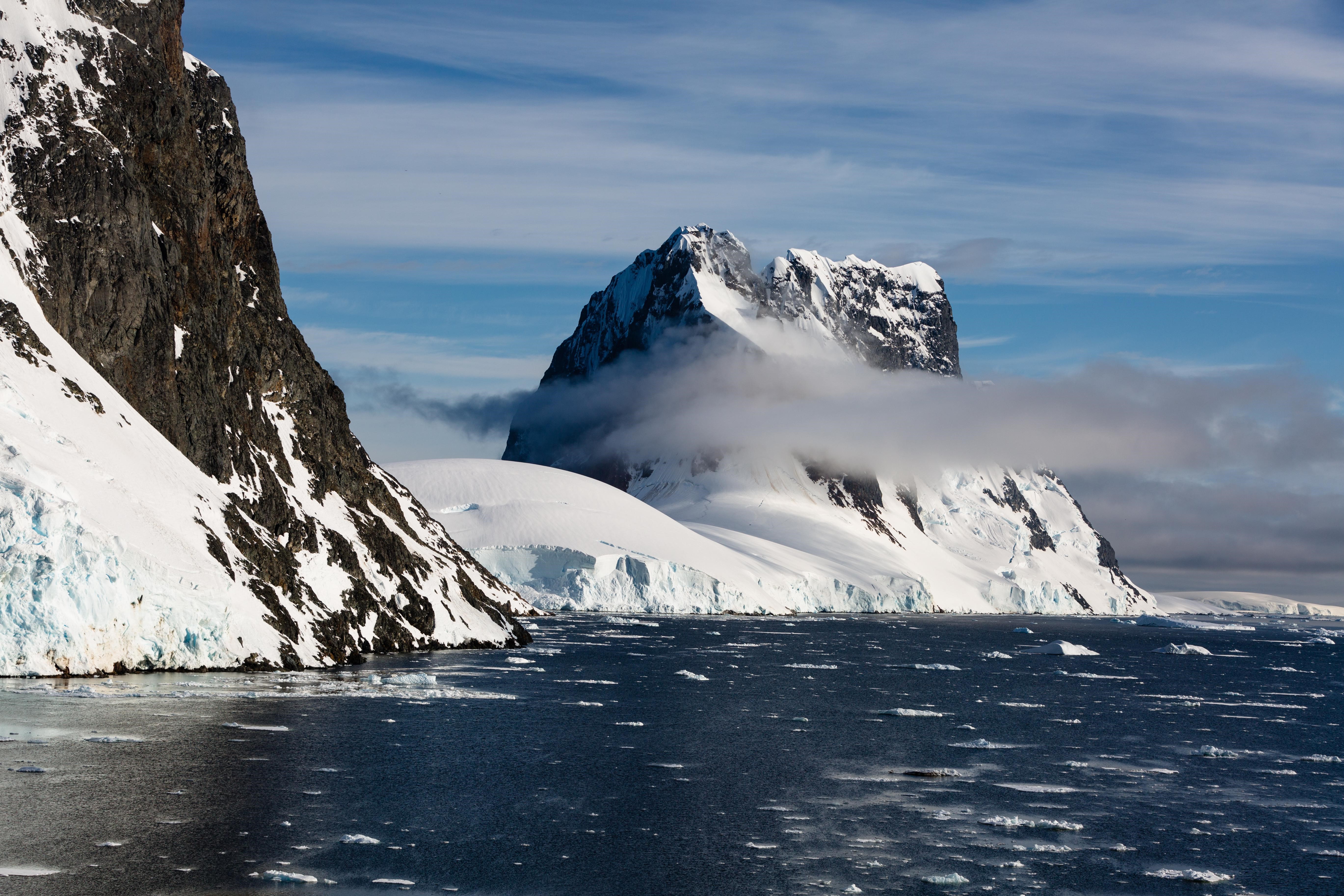 4K, glacier, snow, landscape, Antarctica, sea, ice HD Wallpaper