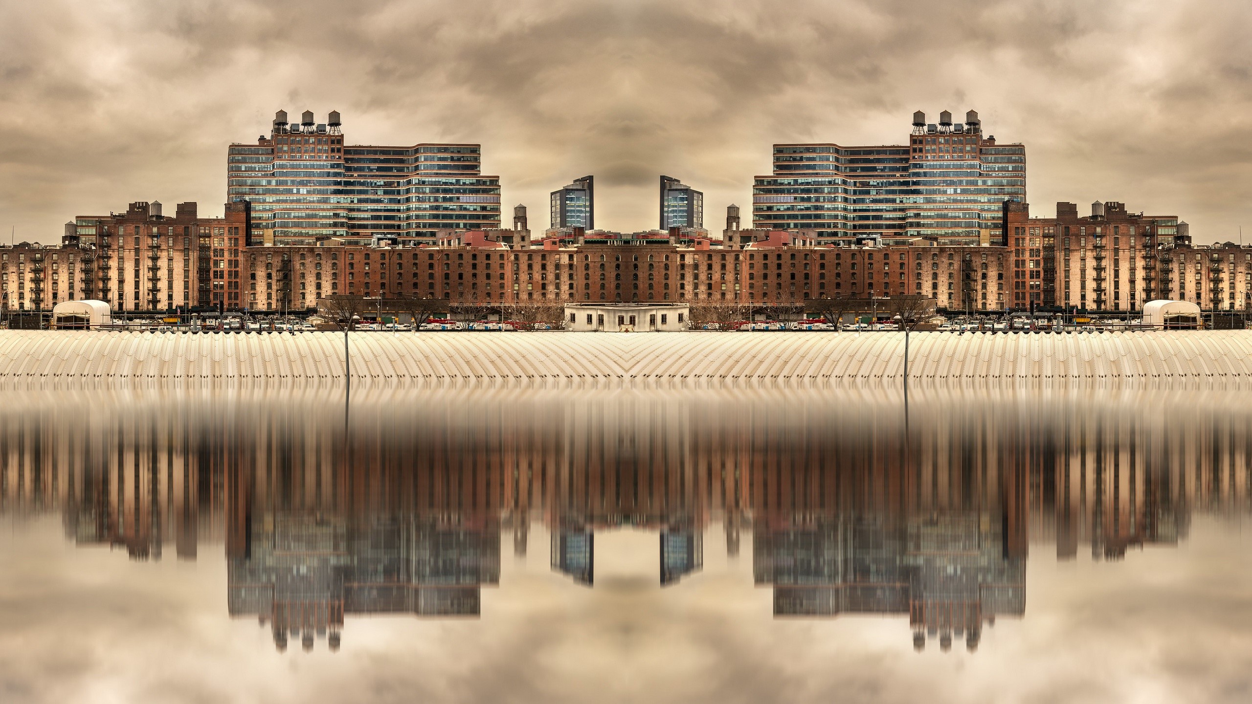 reflection, water, New York City, USA, cityscape HD Wallpaper
