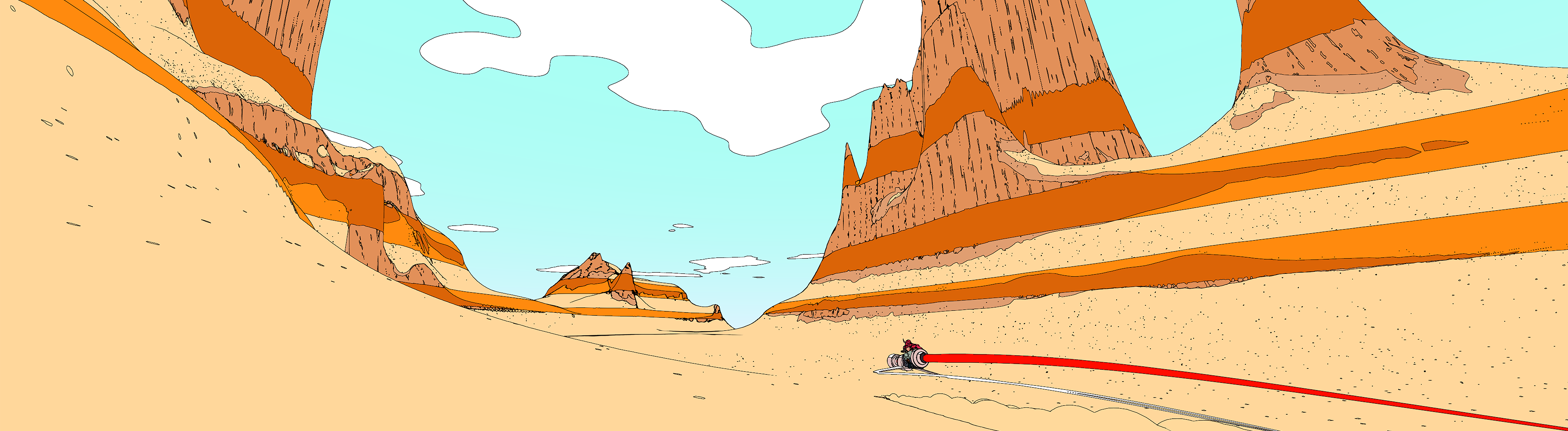 4K, digital art, desert, artwork, video games, Sable (video game) HD Wallpaper