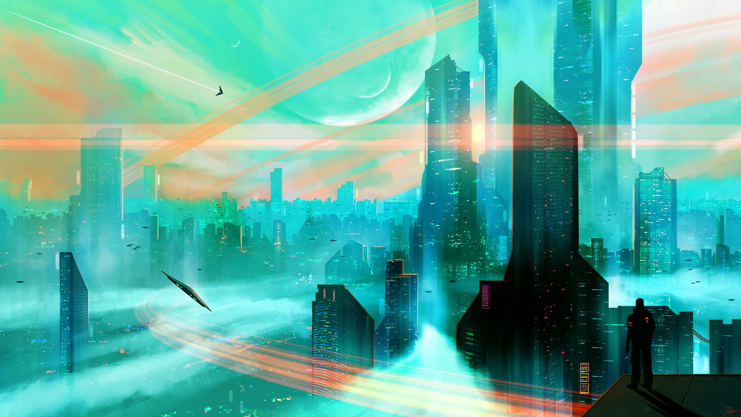 digital art, JoeyJazz, science fiction HD Wallpaper