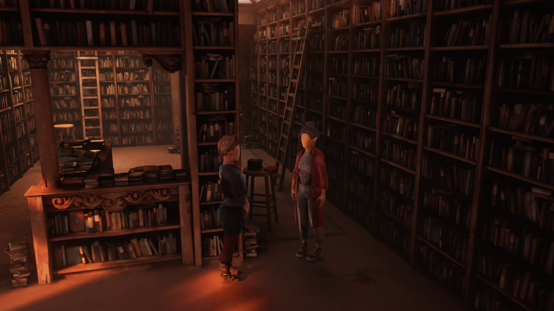 dreamscaper, books, faceless, bookshelves, library HD Wallpaper