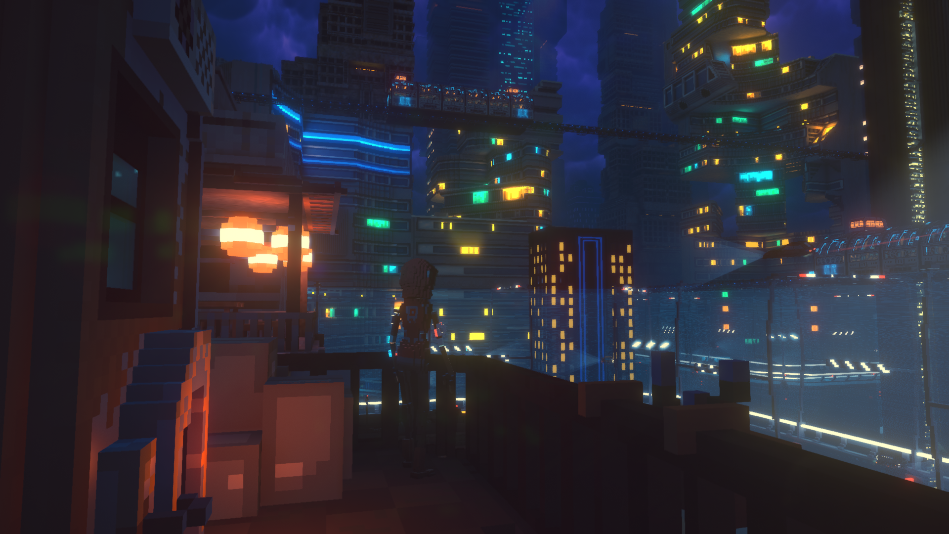 cyberpunk, Cloudpunk, science fiction, cubic HD Wallpaper